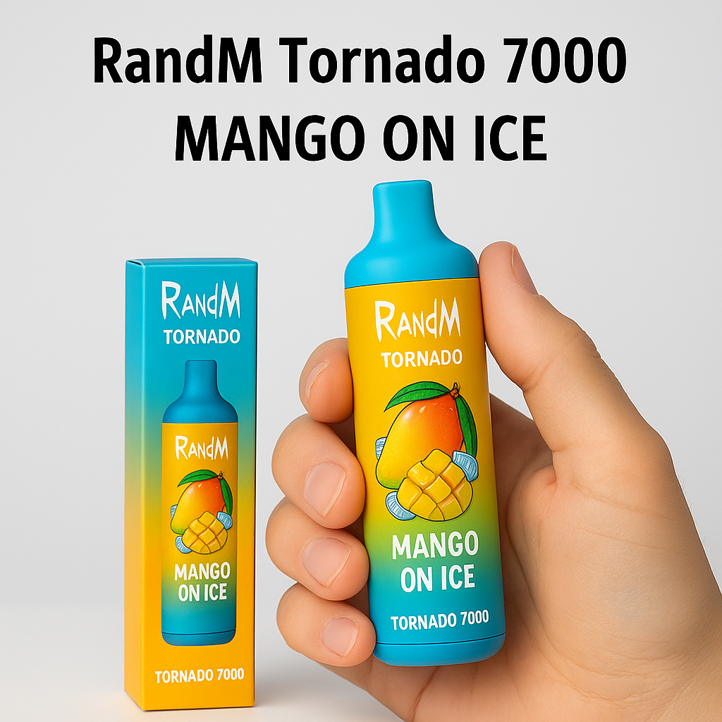 RandM Tornado 7000 mit Mango Ice Geschmack Tornado Vape RandM Tornado 7000 mit Mango Ice Geschmack Tornado Vape