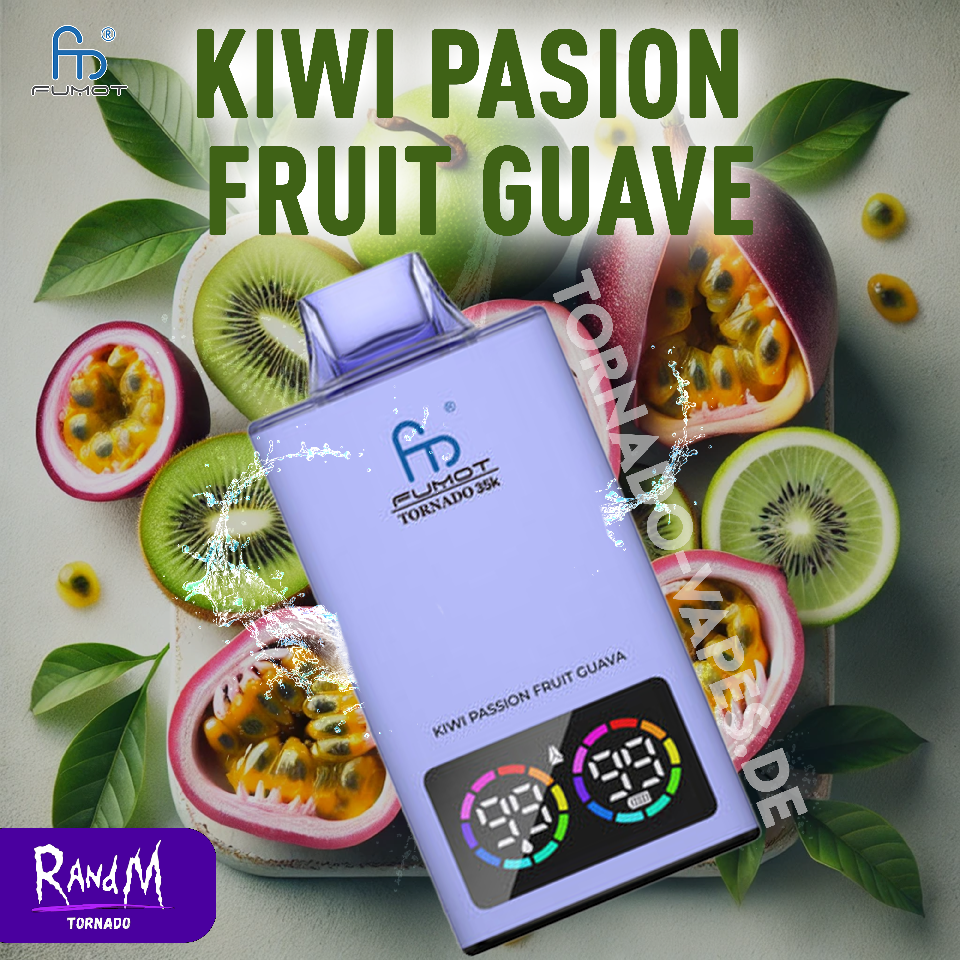 RandM Tornado 35000 Kiwi Passion Fruit Guave