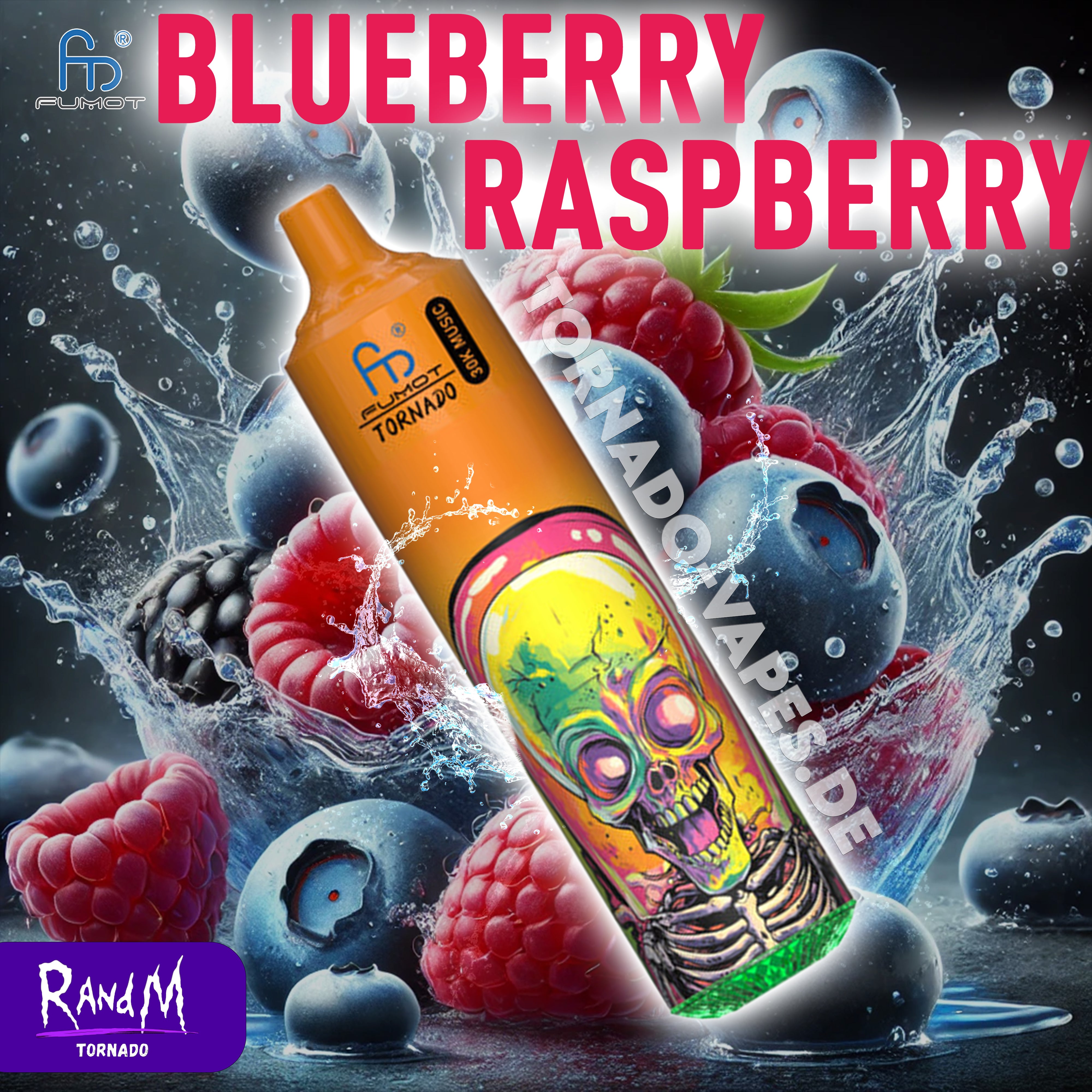 RandM Tornado Vape 30000- Blueberry Raspberry RandM Tornado Vape 30000- Blueberry Raspberry