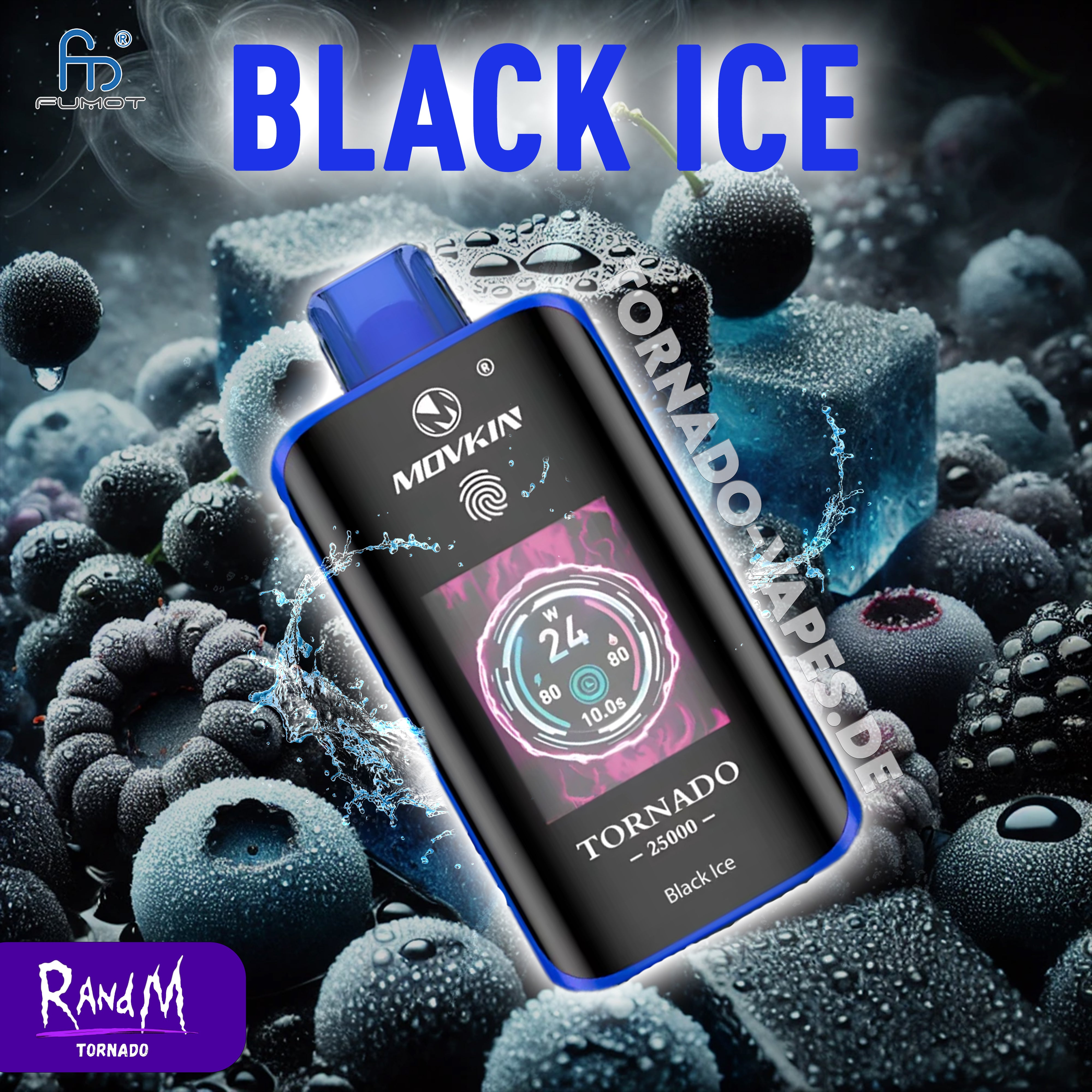 RandM Tornado Vape 25000- Black Ice RandM Vape