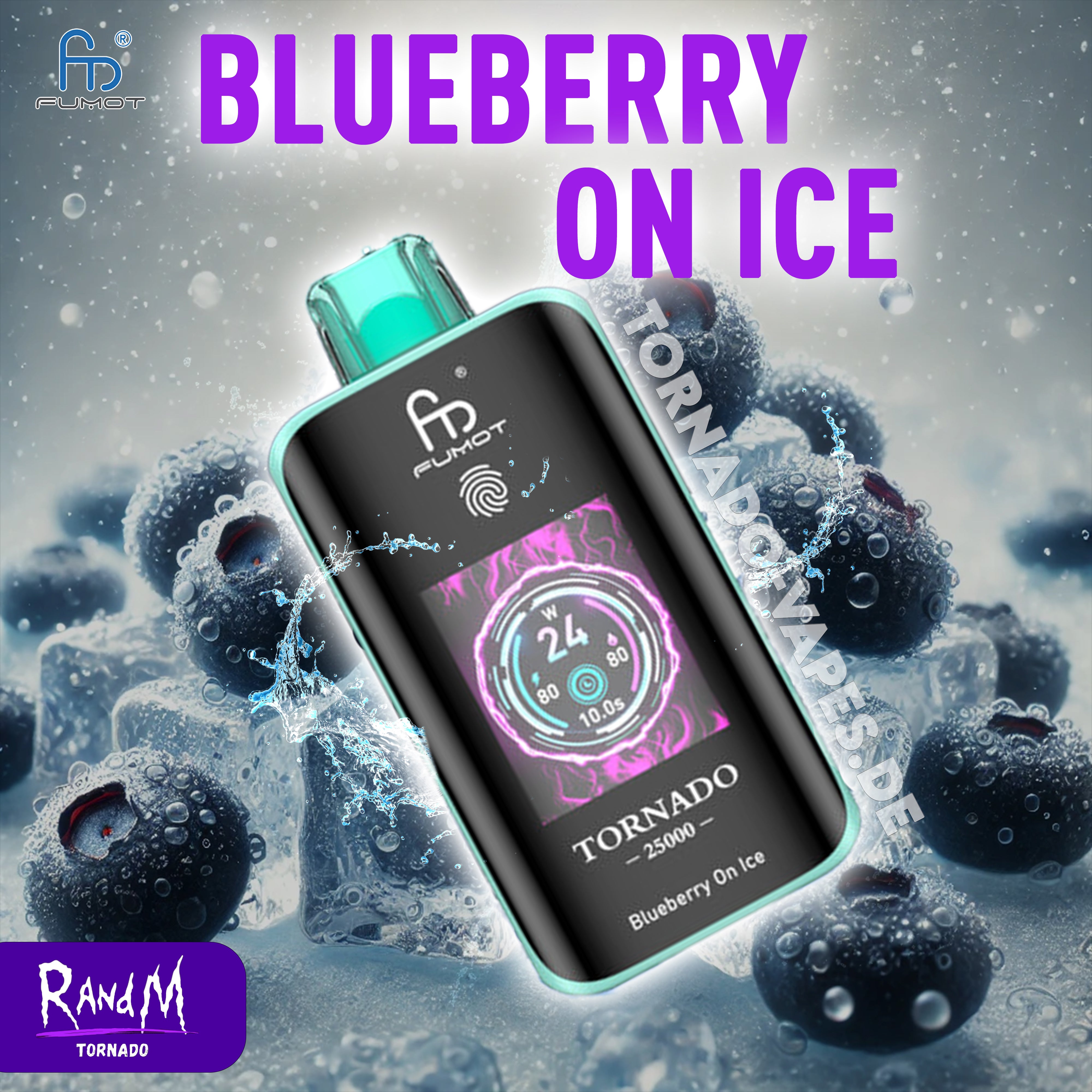 RandM Tornado Vape 25000- Blueberry on Ice RandM Vape