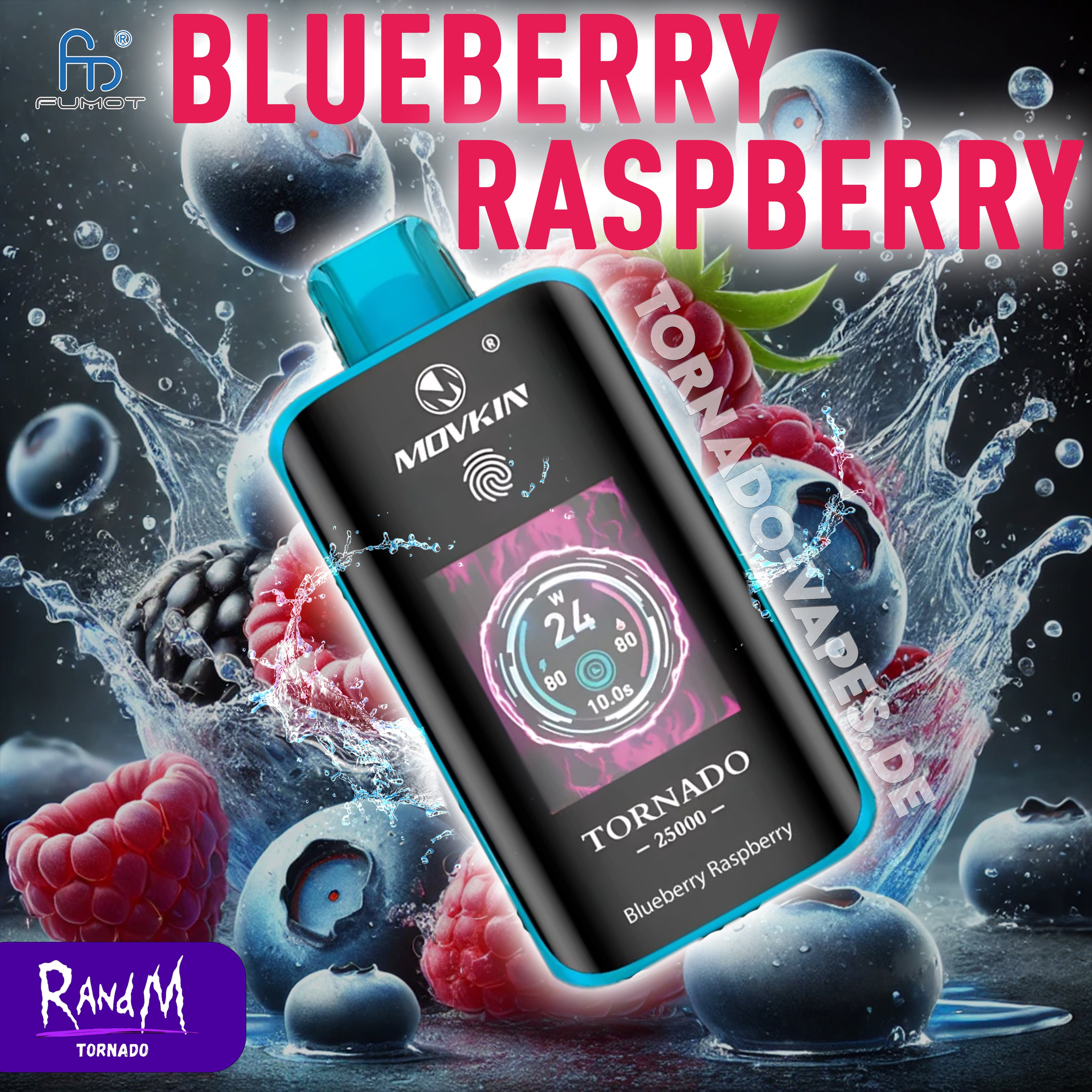 RandM Tornado Vape 25000- Blueberry Raspberry RandM Vape