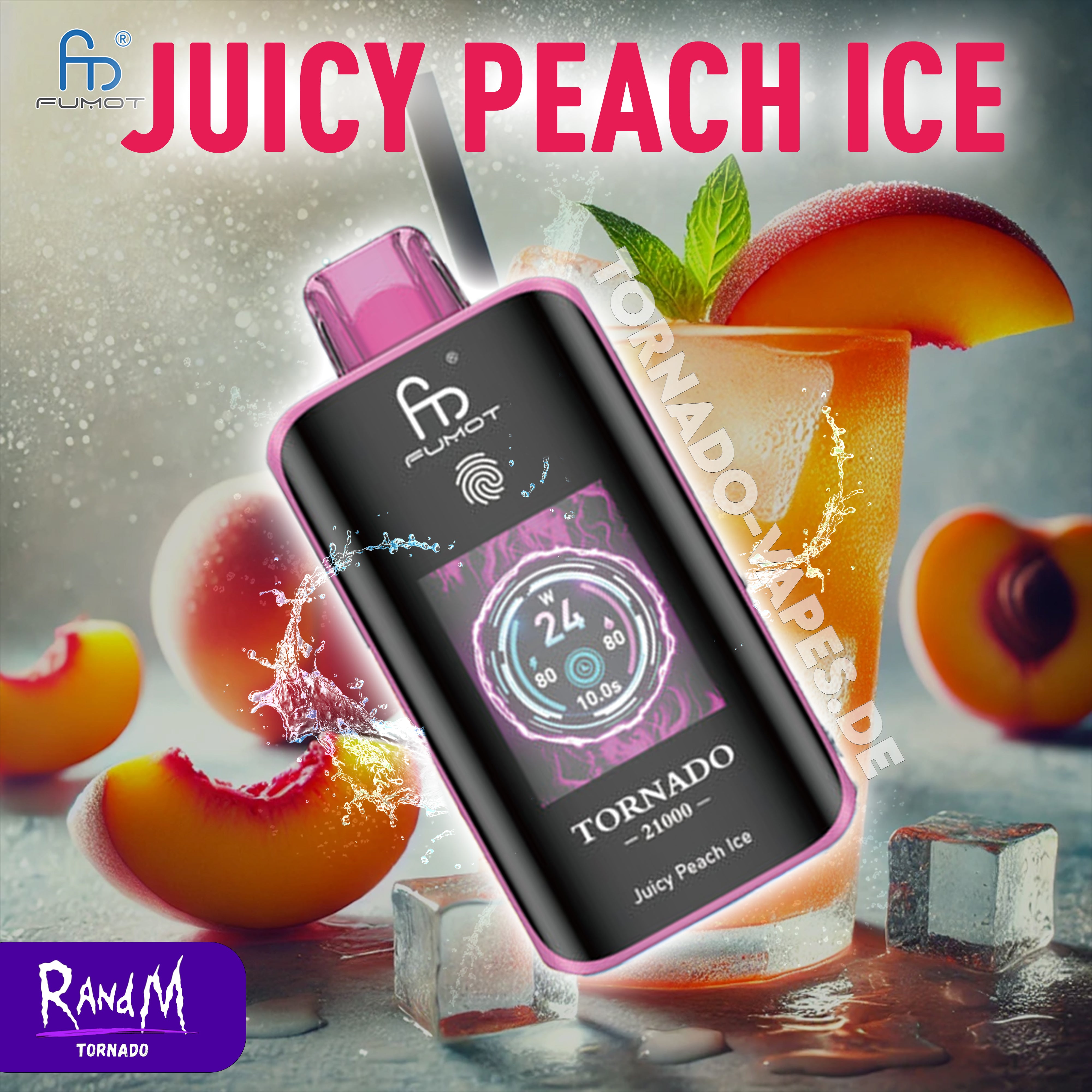 RandM Tornado Vape 25000- Juicy Peach Ice RandM Vape