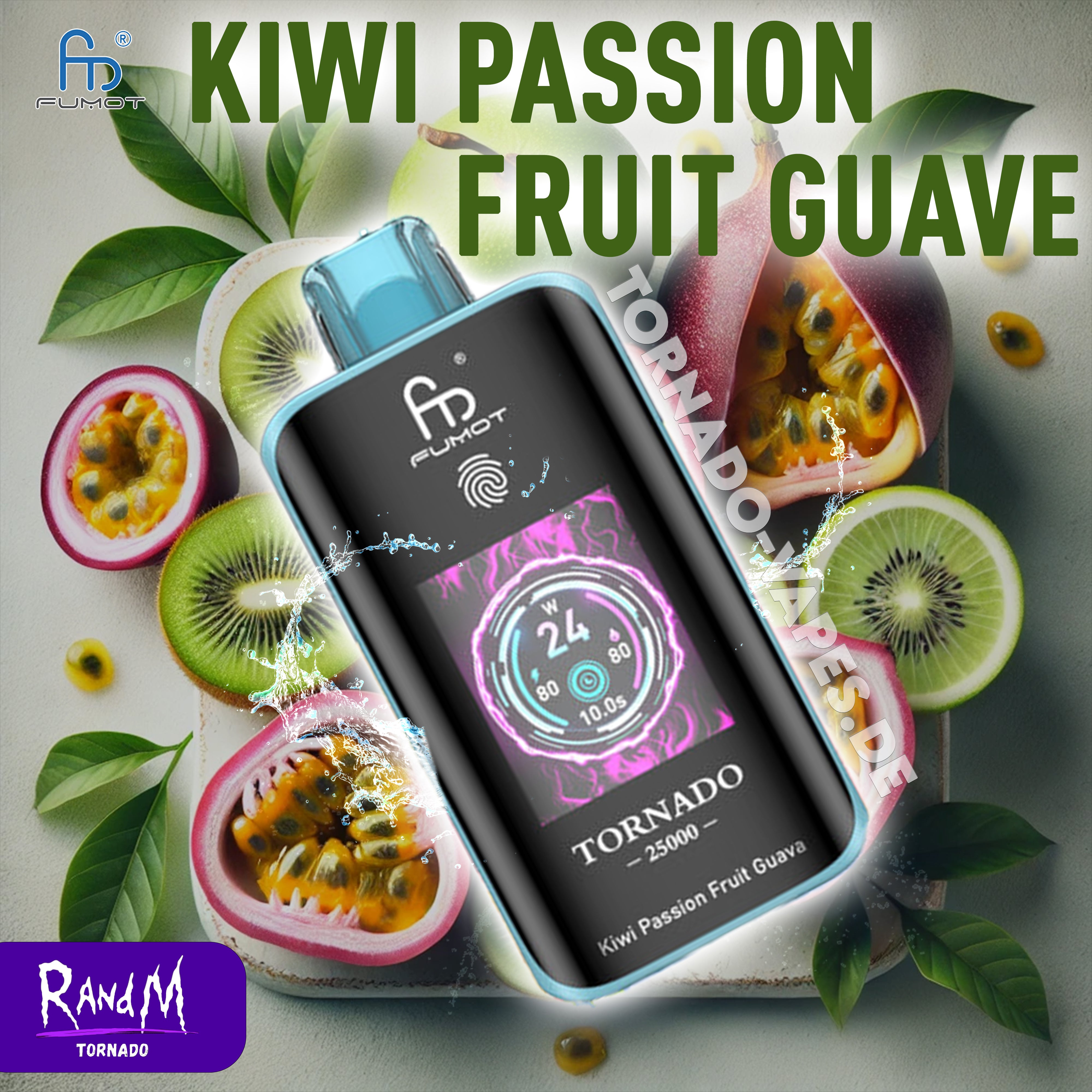 RandM Tornado Vape 25000- Kiwi Passion Fruit Guave RandM Vape