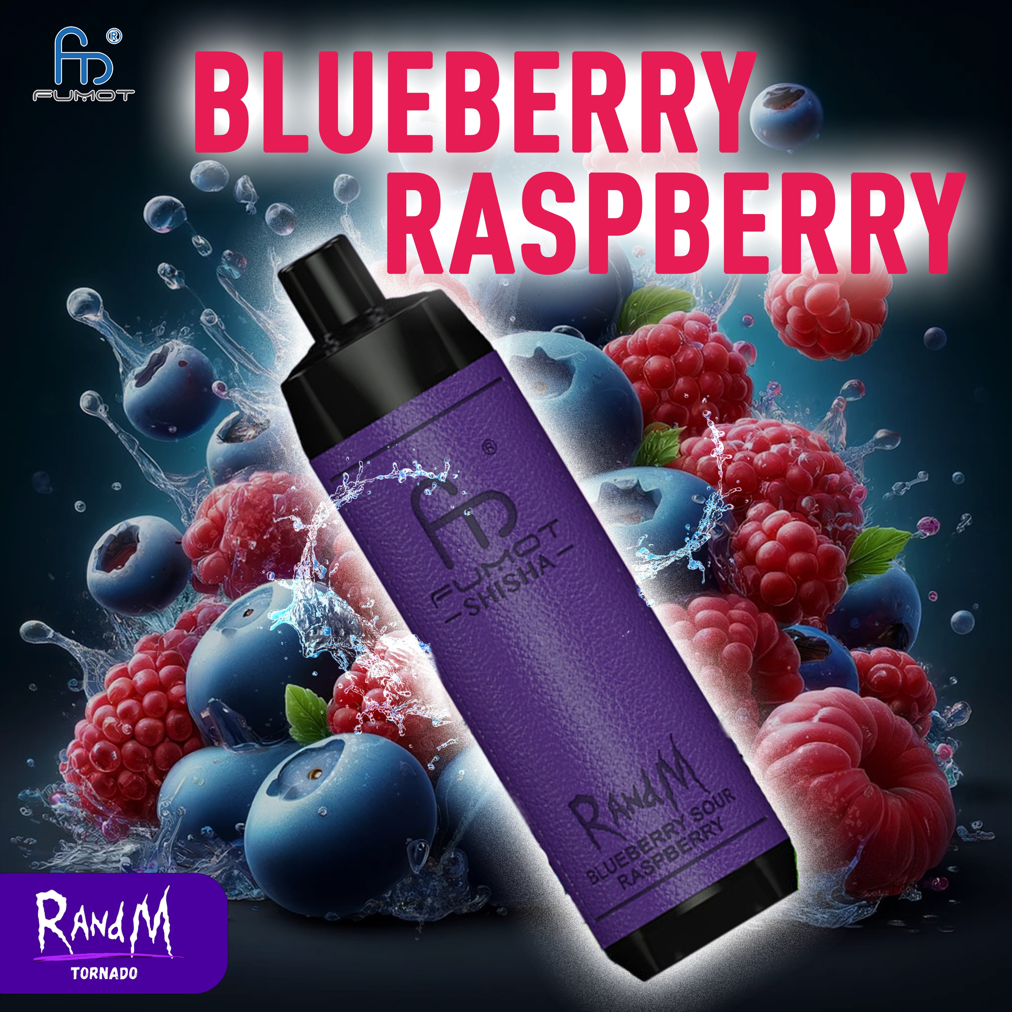 RandM Shisha 1000- Blueberry Raspberry Randm Vape