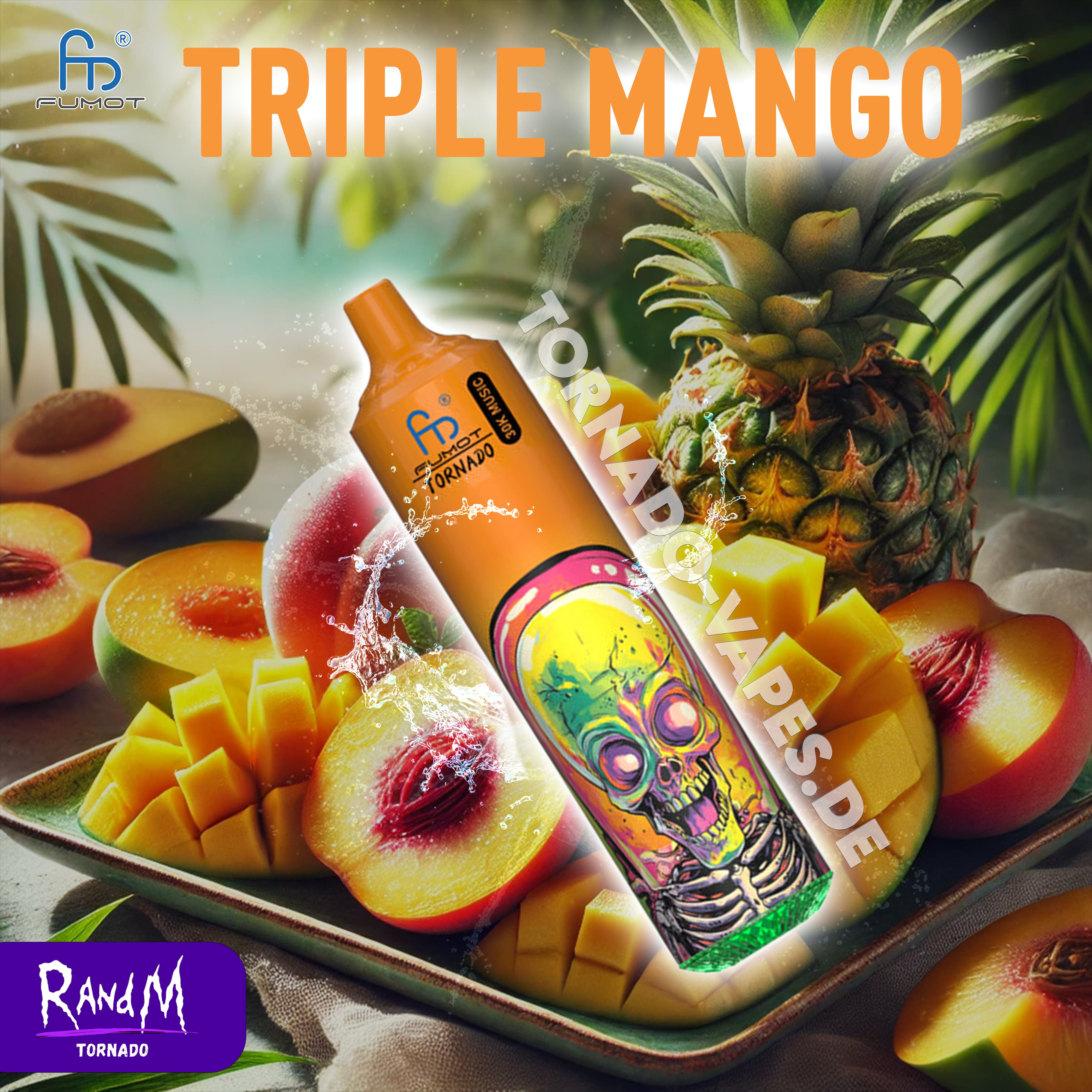 RandM Tornado Vape 30000- Triple Mango Randm Vape