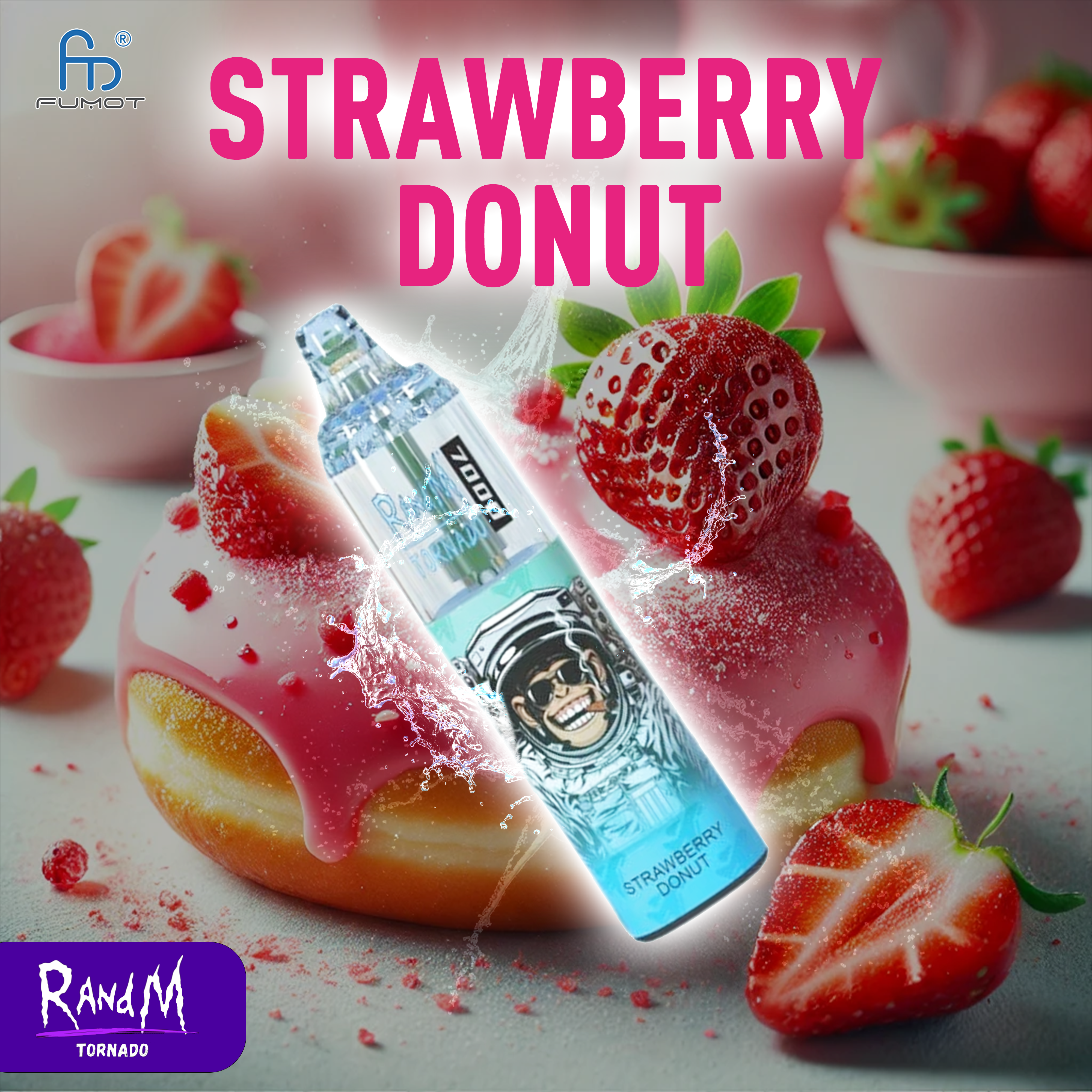 RandM Tornado Vape 7000- Strawberry Donut