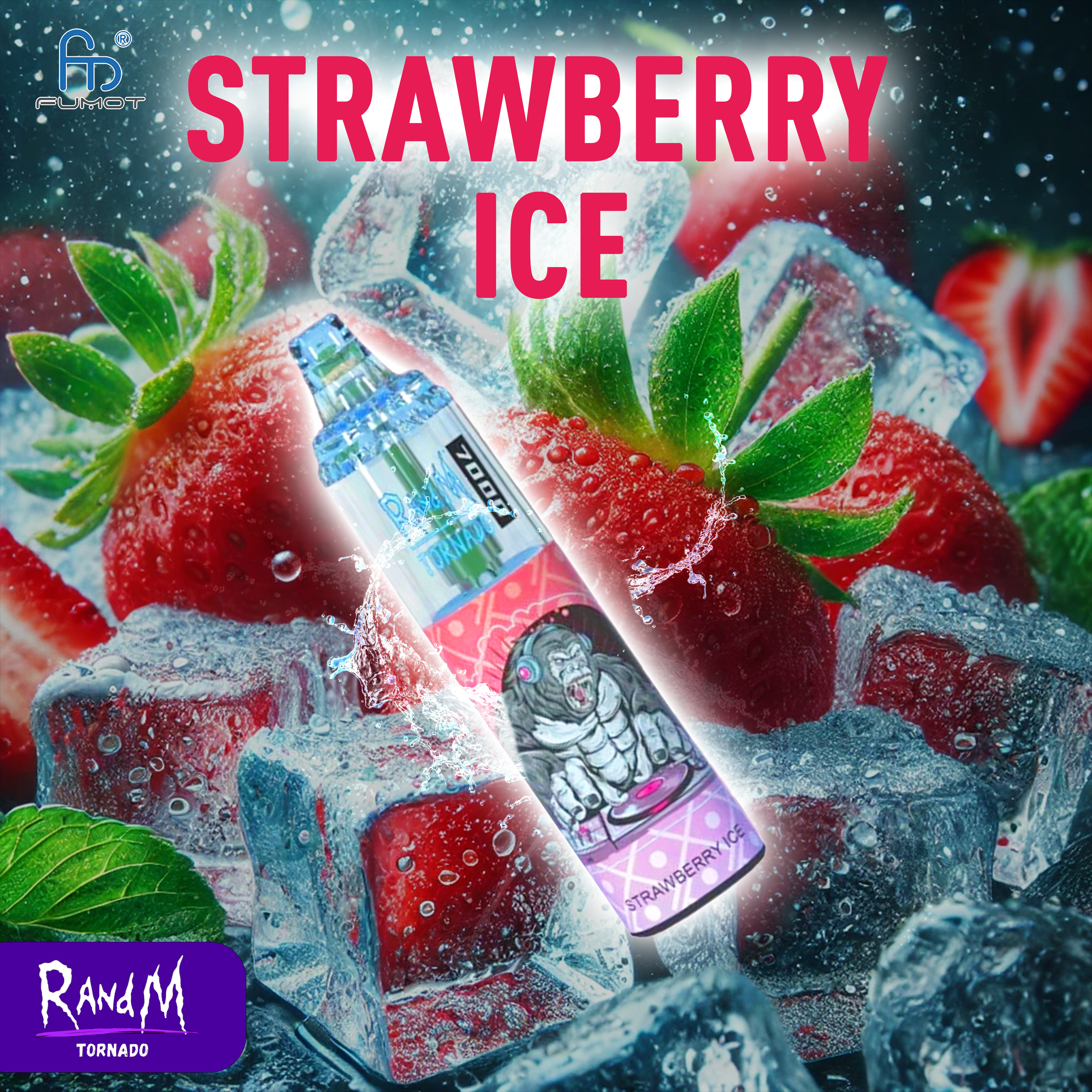 RandM Tornado 7000- Strawberry Ice