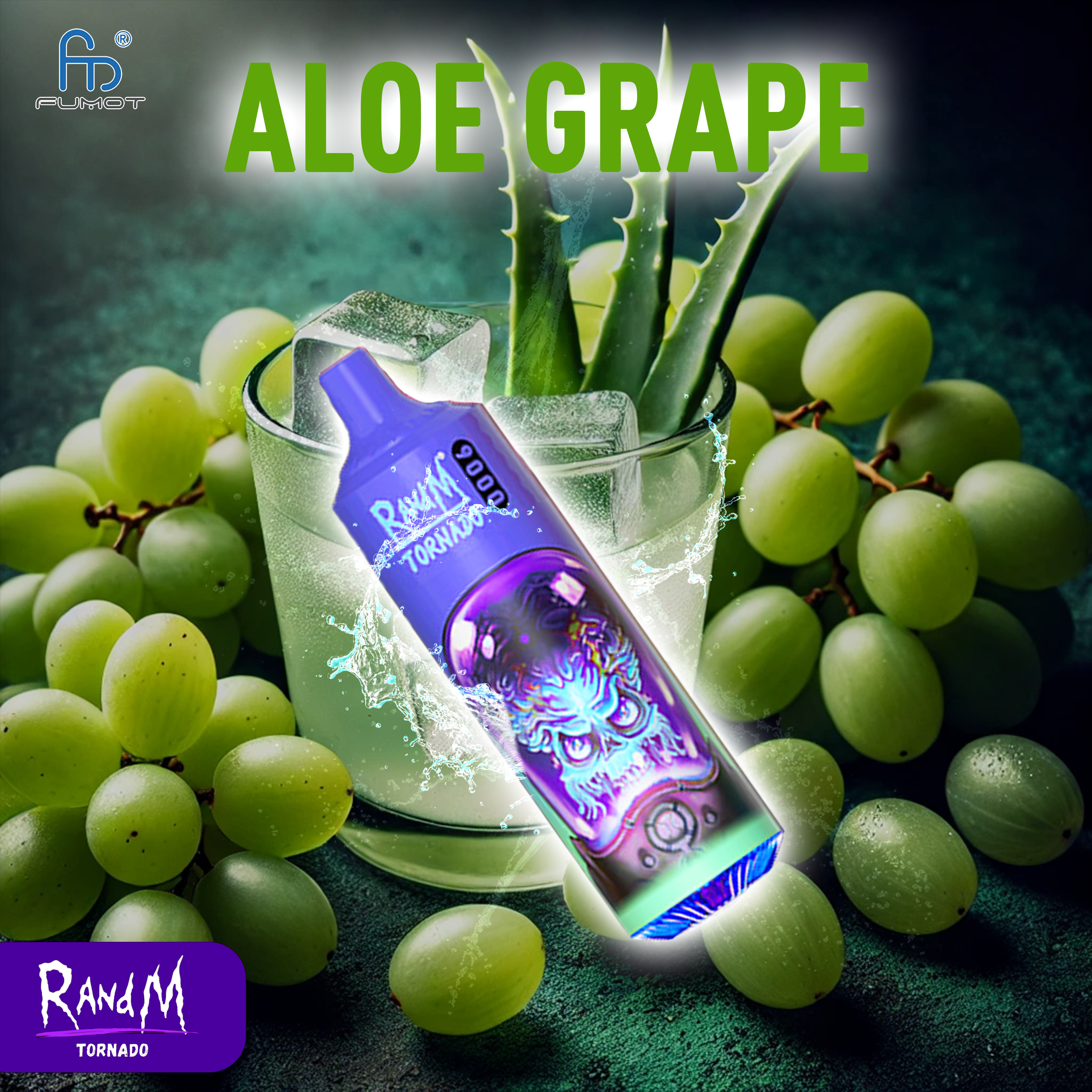 RandM Tornado 9000- Aloe Grape Tornado Vape RandM Tornado 9000- Aloe Grape Tornado Vape