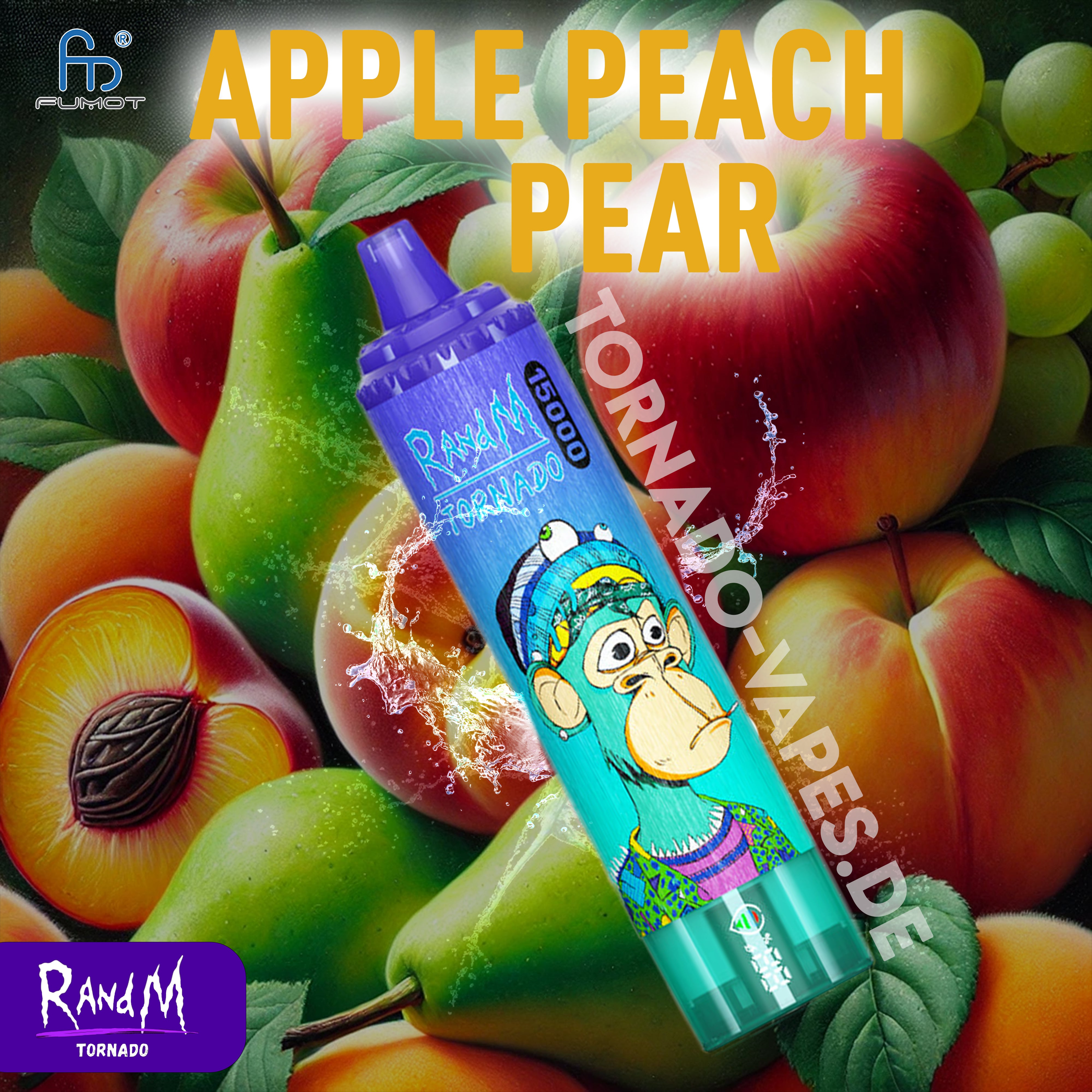 RandM Tornado Vape 15000- Apple Peach Pear