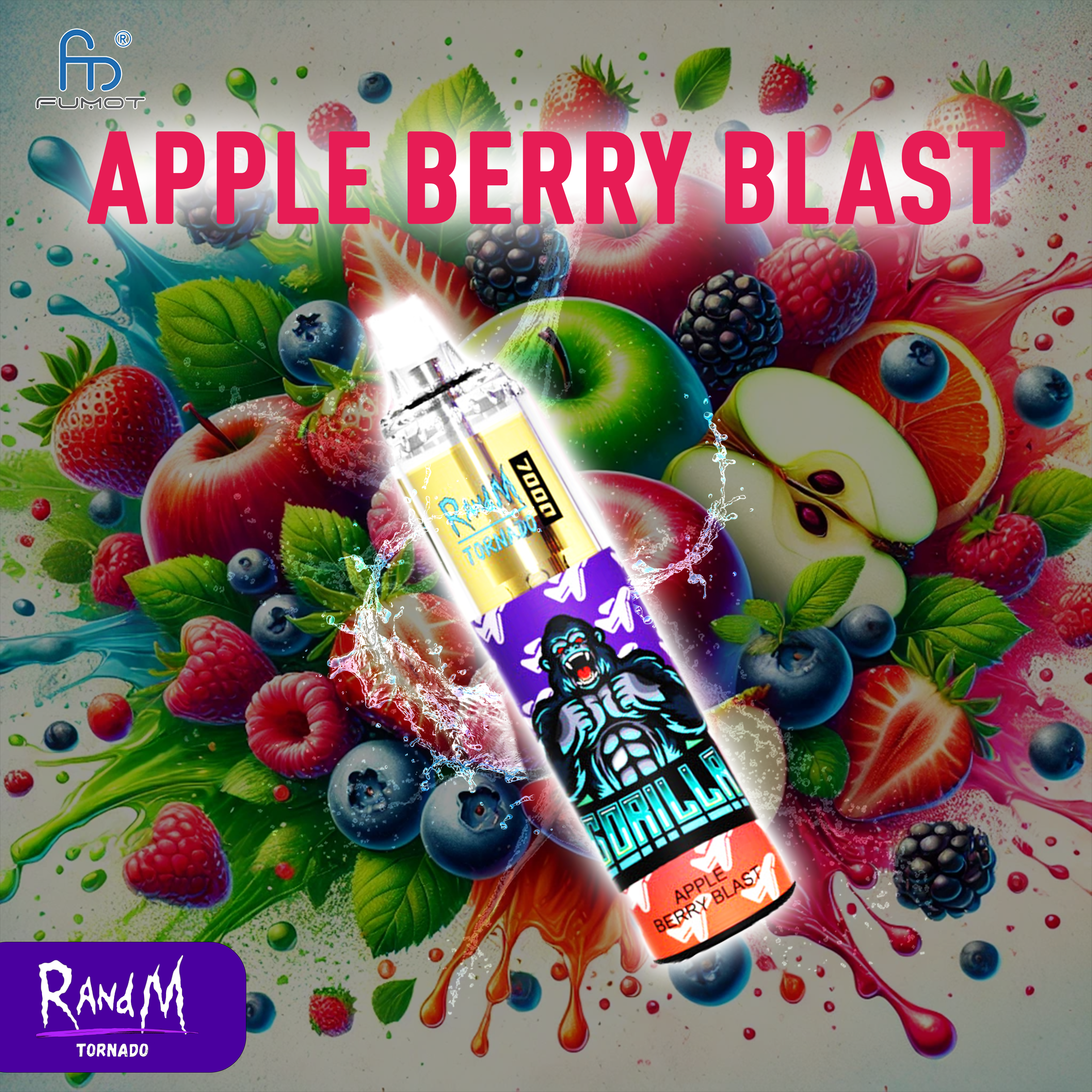 RandM Tornado 7000- Apple Berry Blast