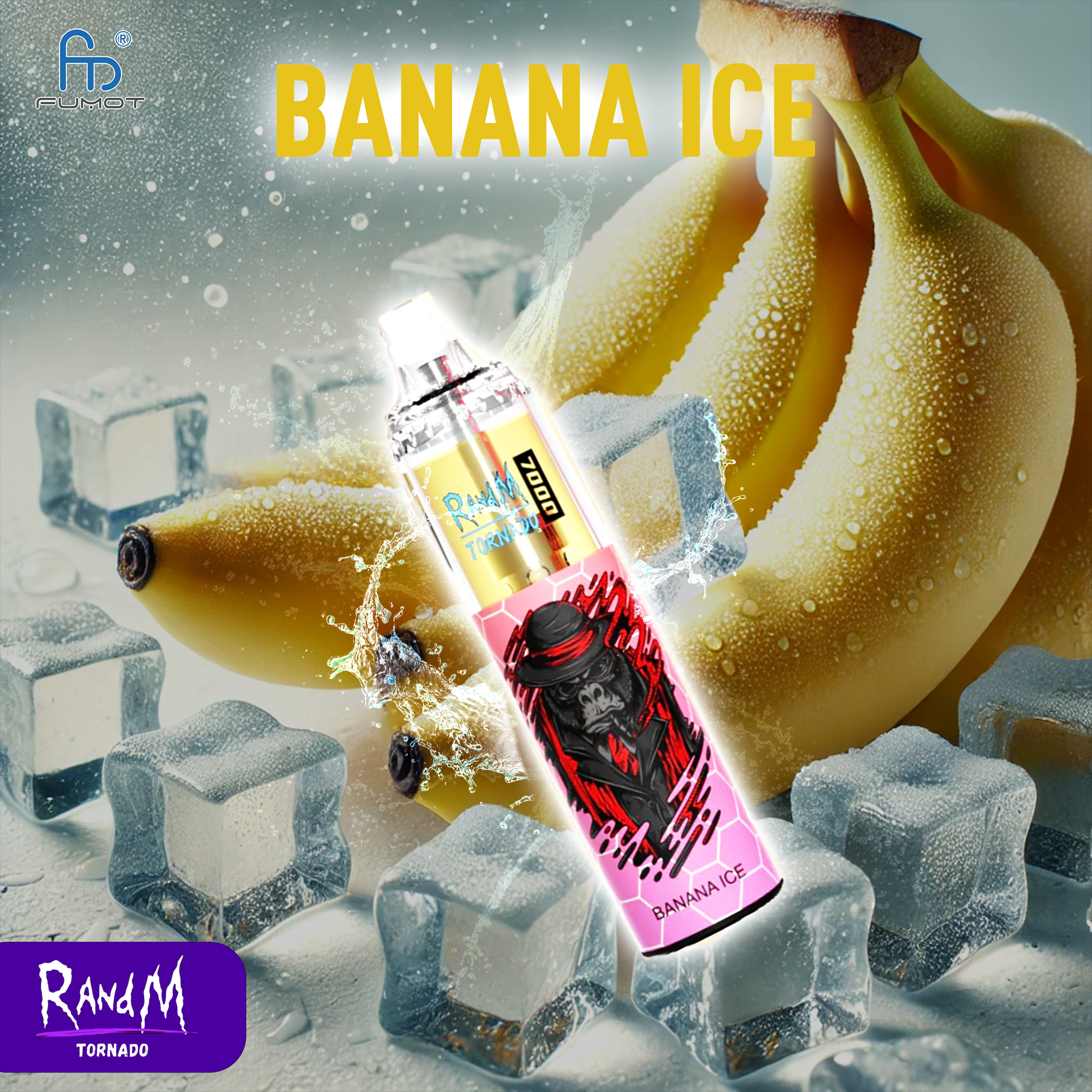 RandM Tornado 7000- Banana Ice Tornado Vape RandM Tornado 7000- Banana Ice Tornado Vape