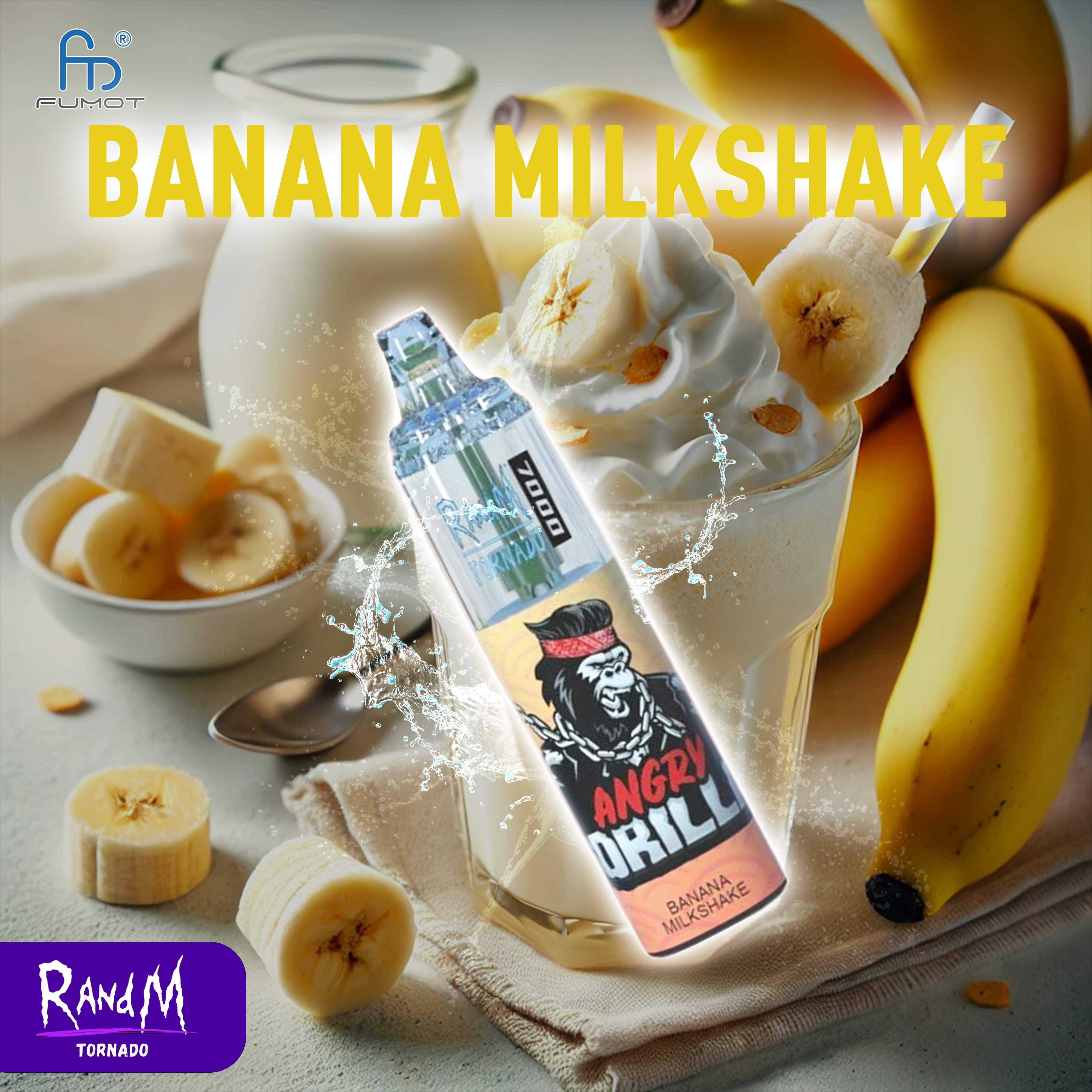 RandM Tornado Vape 7000- Banana Milkshake