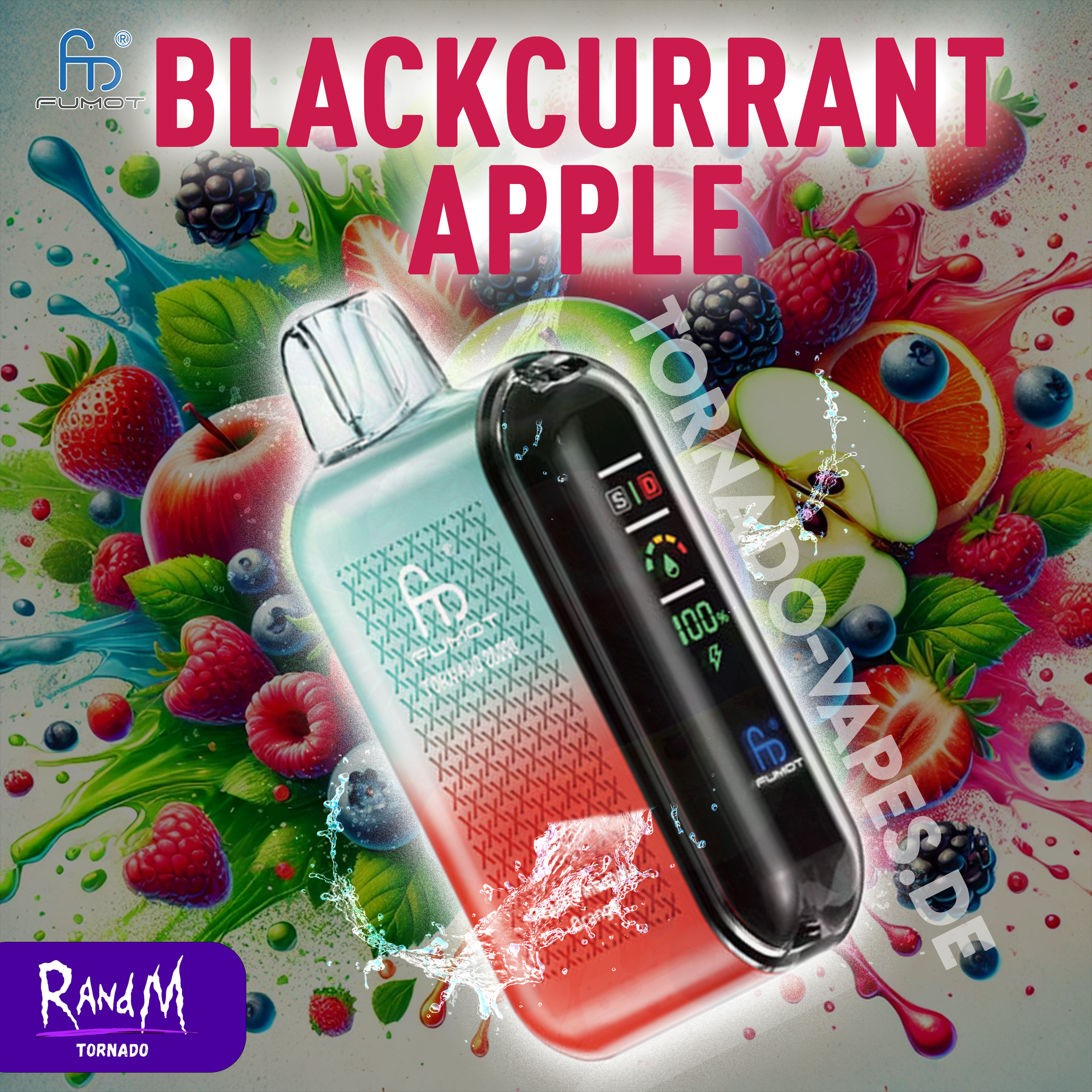 RandM Tornado Vape 20000 Blackcurrant Apple