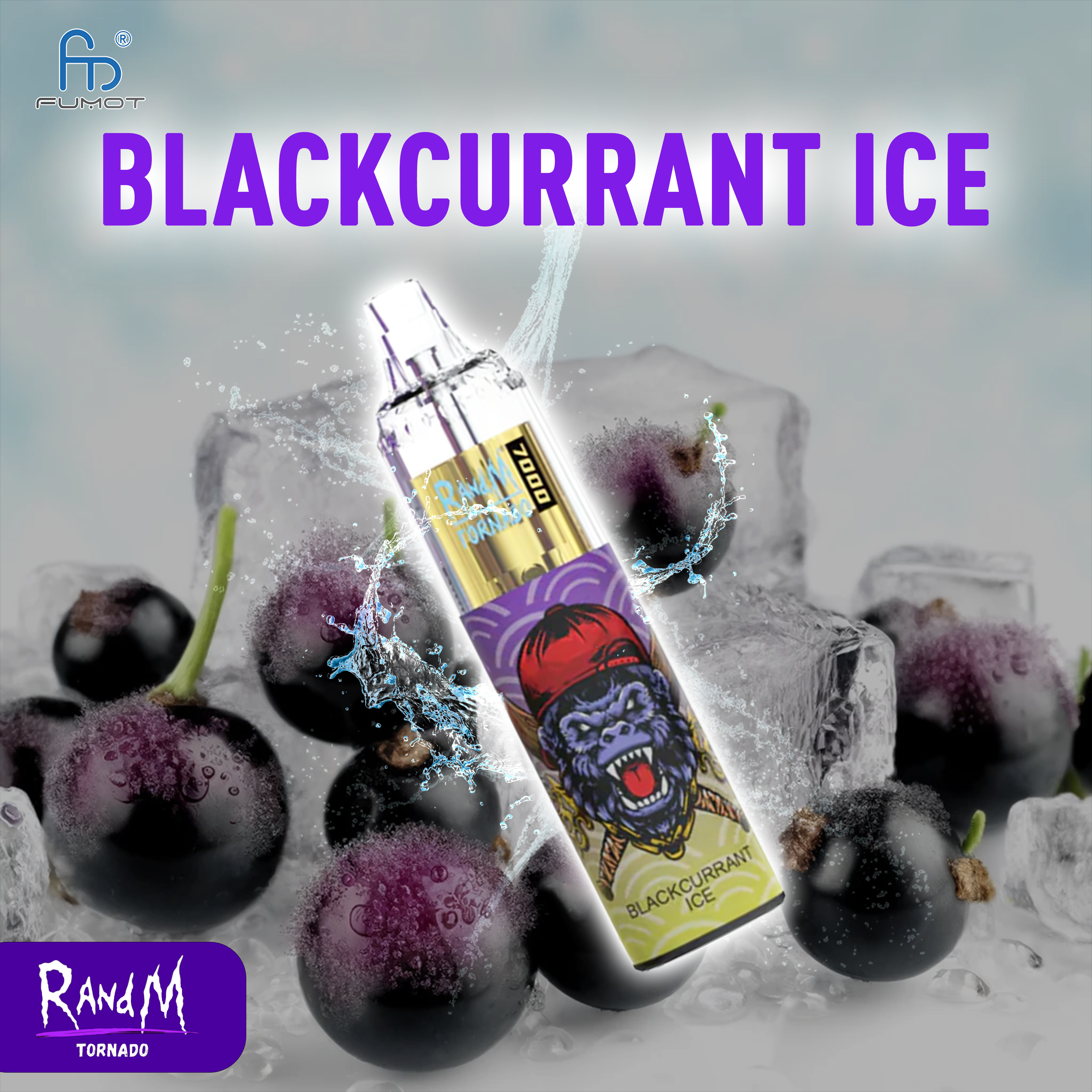 RandM Tornado 7000- Blackcurrant Ice Tornado Vape RandM Tornado 7000- Blackcurrant Ice Tornado Vape
