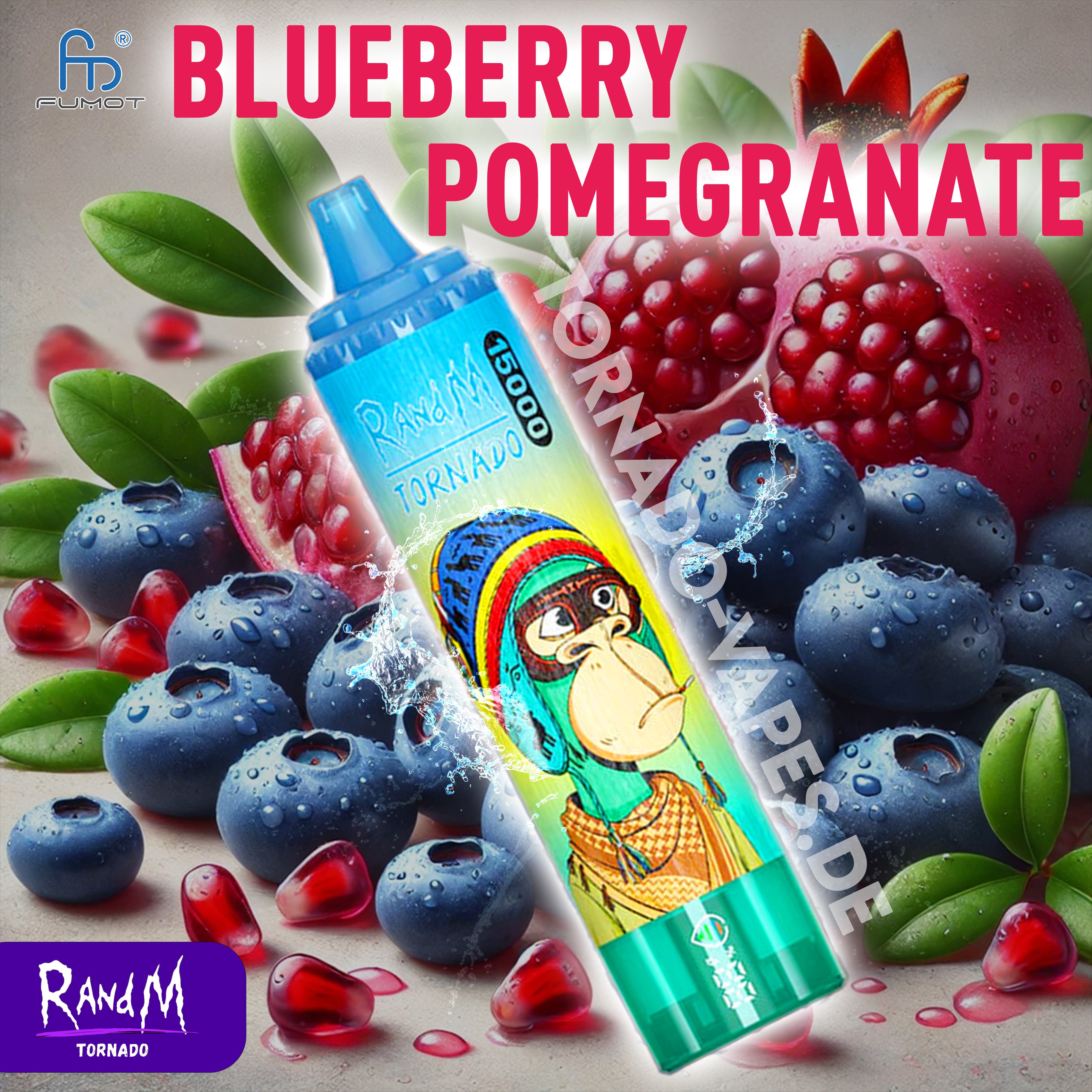 RandM Tornado Vape 15000- Blueberry Pomegranate RandM Tornado Vape 15000- Blueberry Pomegranate