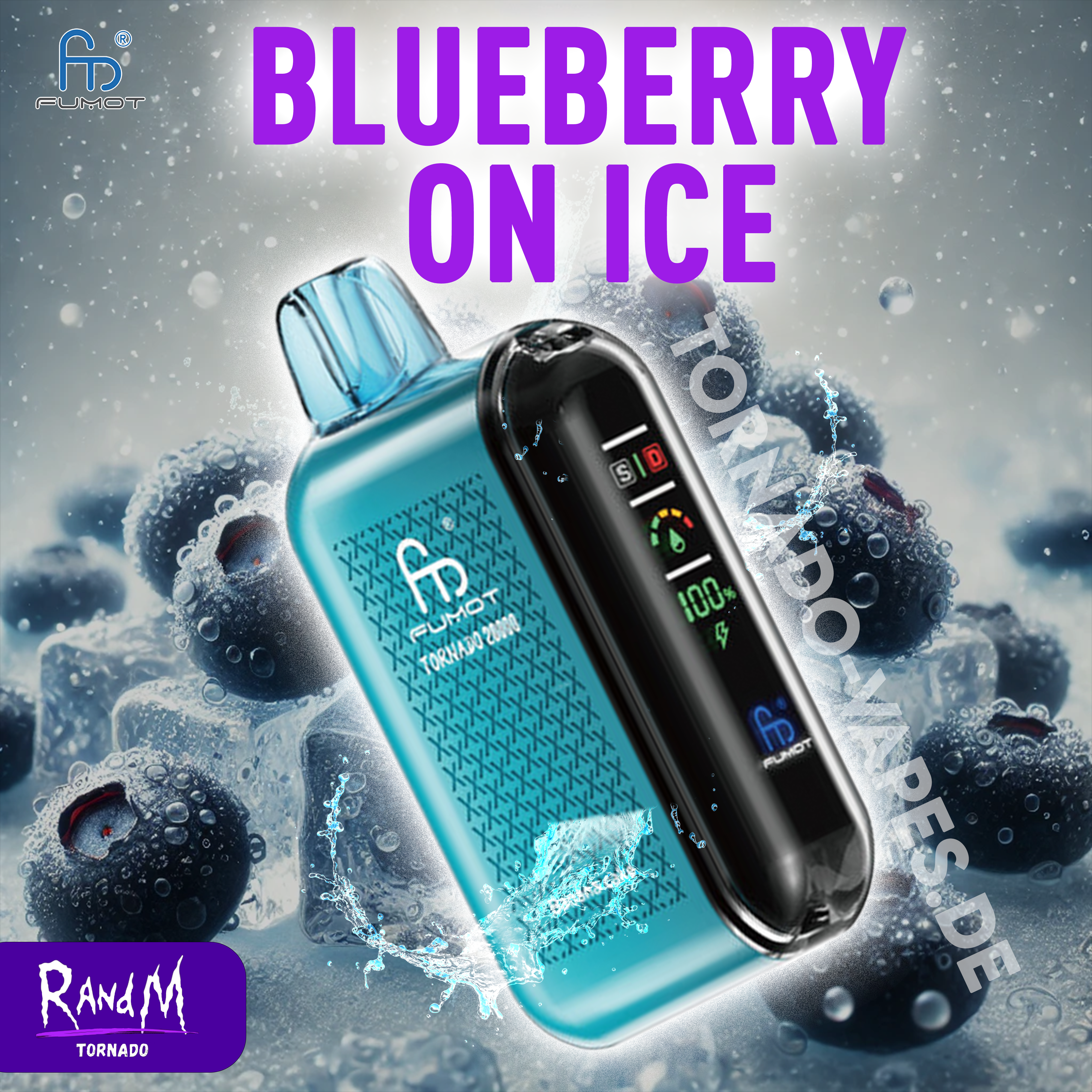 RandM Tornado Vape 20000 Blueberry On Ice