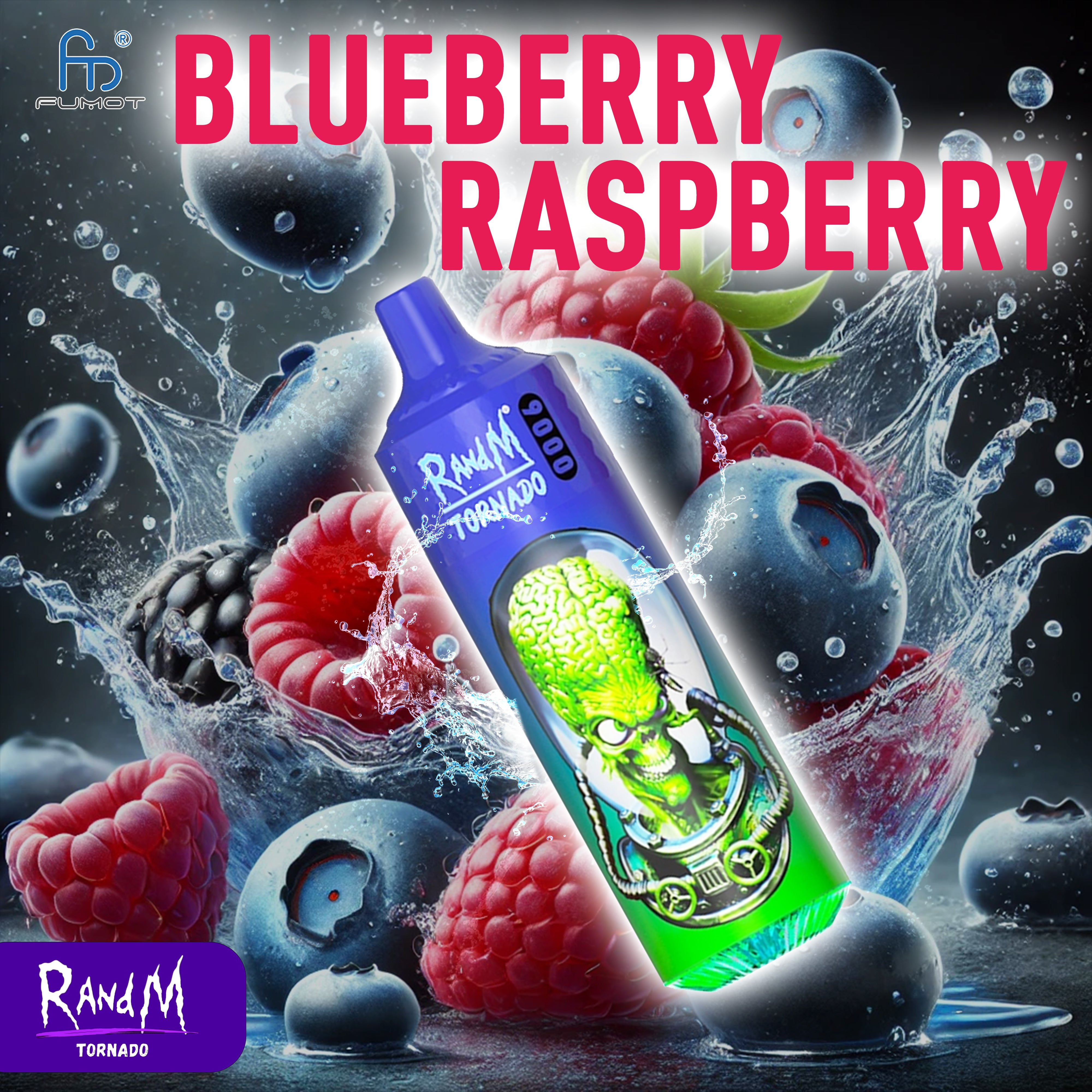 RandM Tornado 9000- Blueberry Raspberry Tornado Vape RandM Tornado 9000- Blueberry Raspberry Tornado Vape