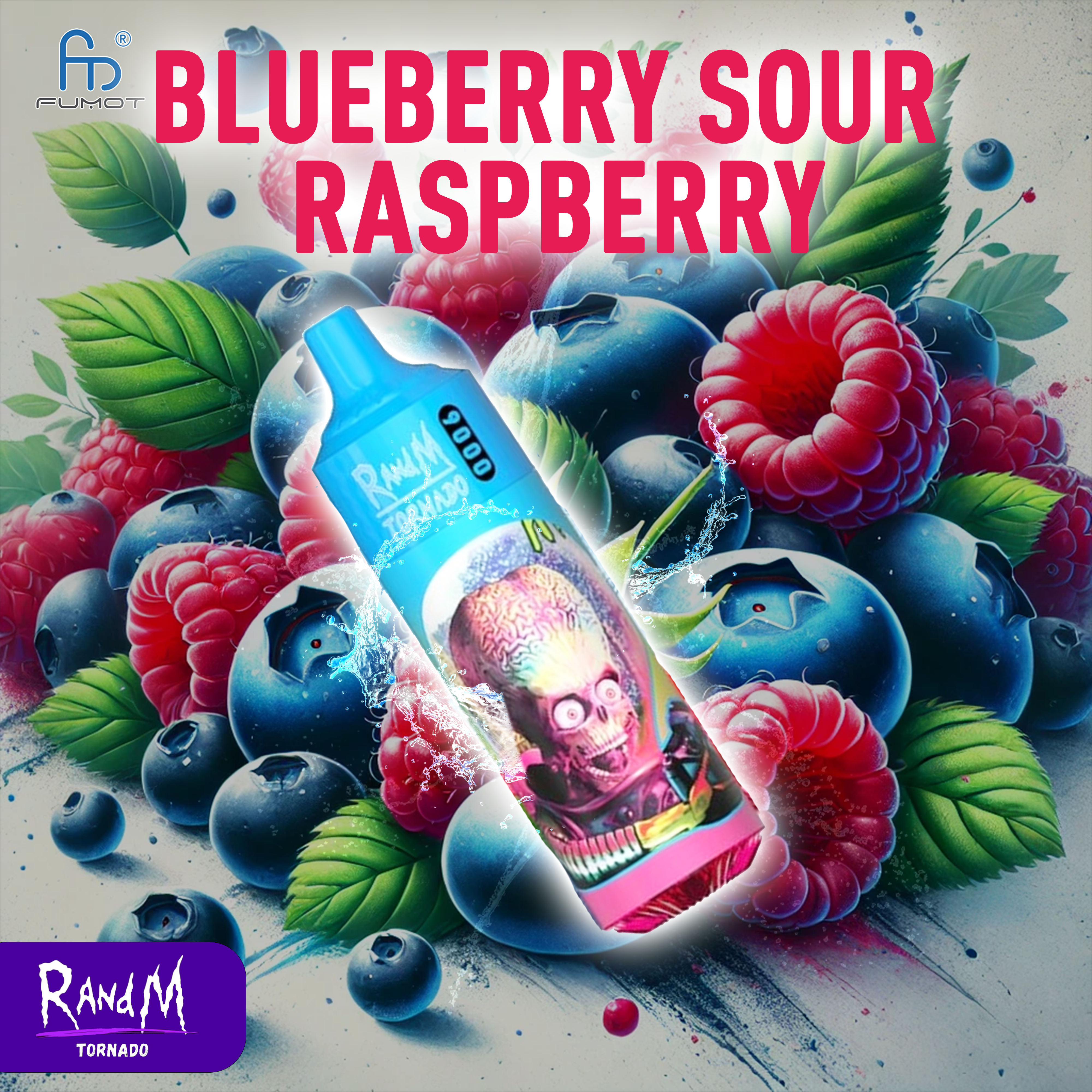 RandM Tornado 9000- Blueberry Sour Raspberry Tornado Vape RandM Tornado 9000- Blueberry Sour Raspberry Tornado Vape