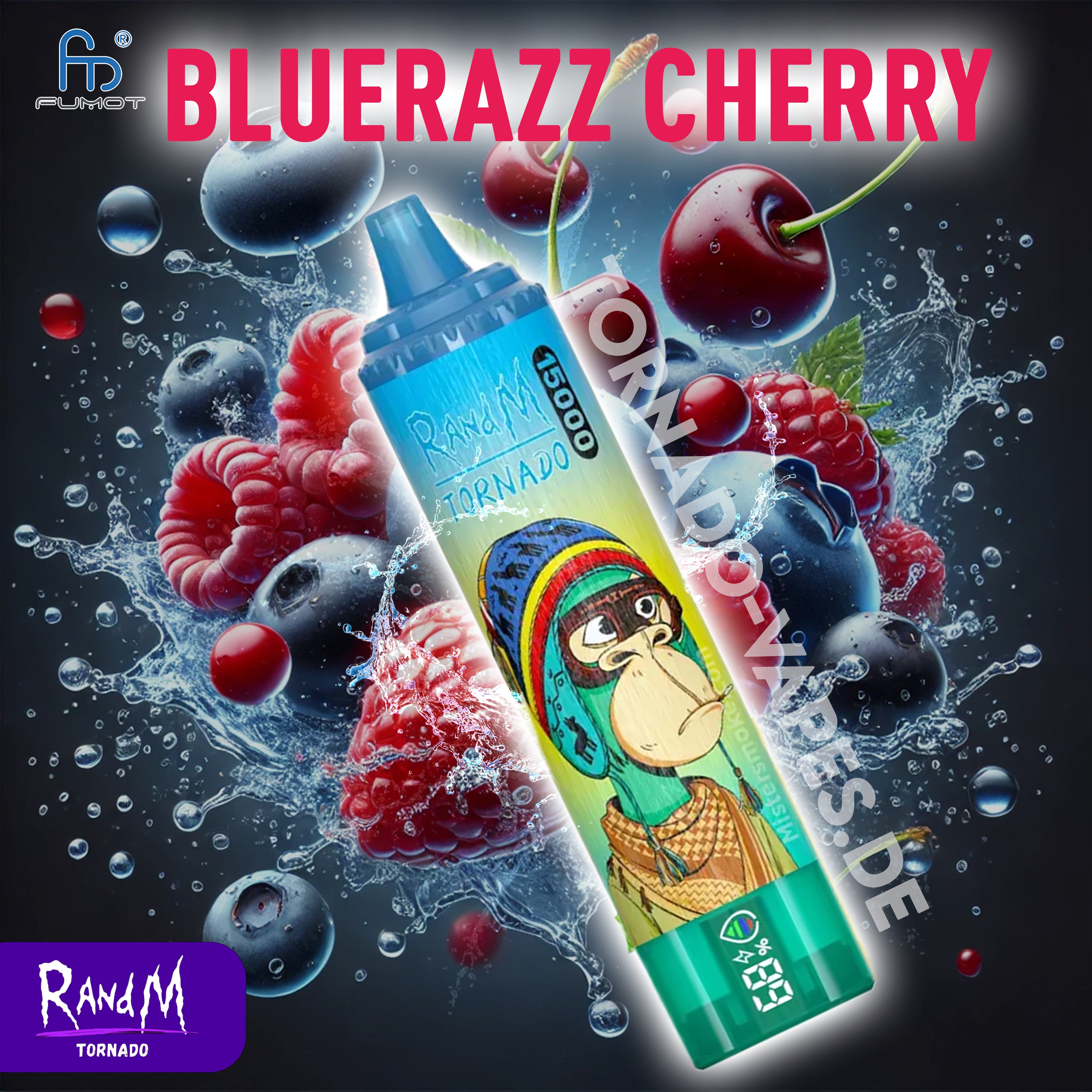 RandM Tornado Vape 15000- Bluerazz Cherry