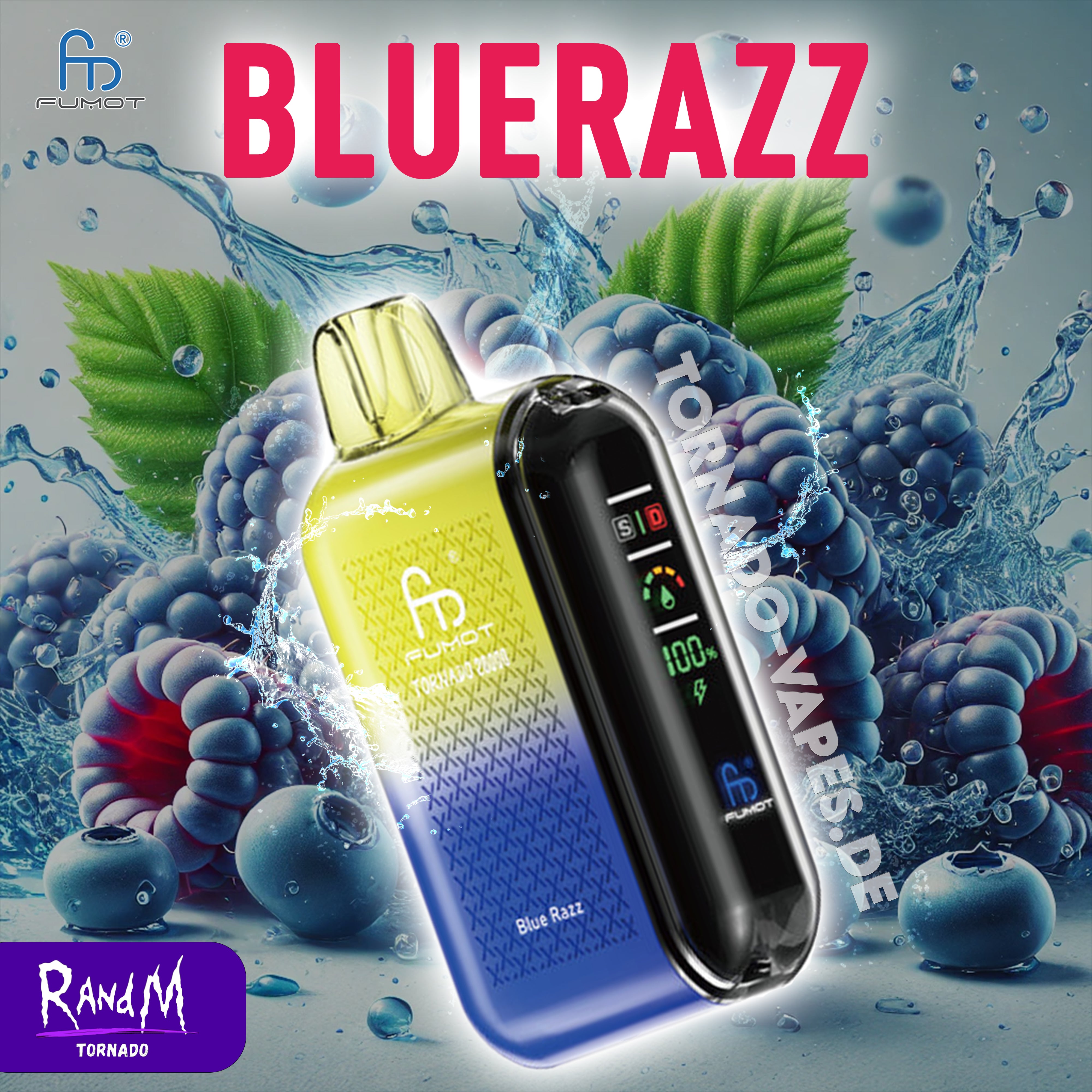 RandM Tornado Vape 20000- Bluerazz