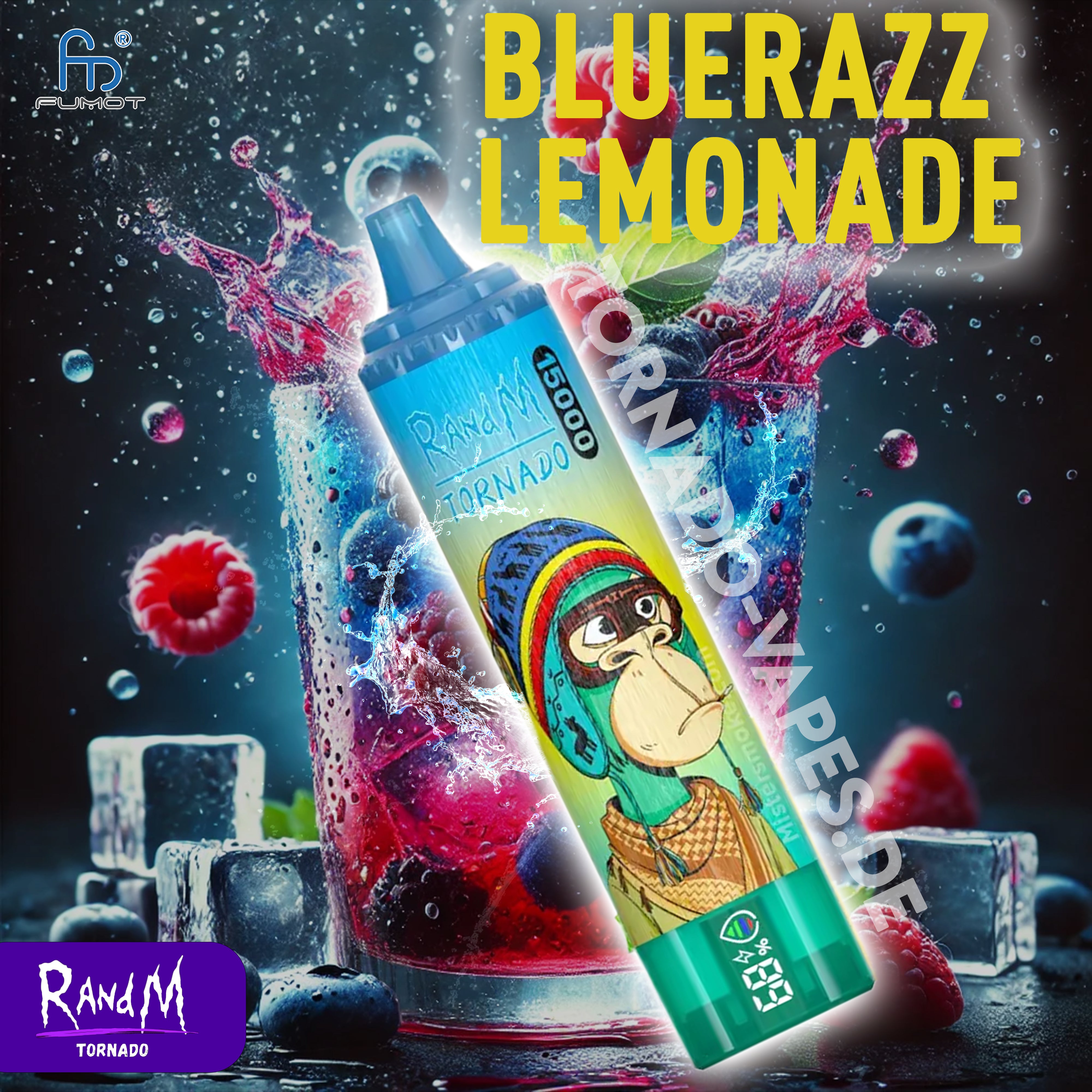 RandM Tornado Vape 15000- Bluerazz Lemonade