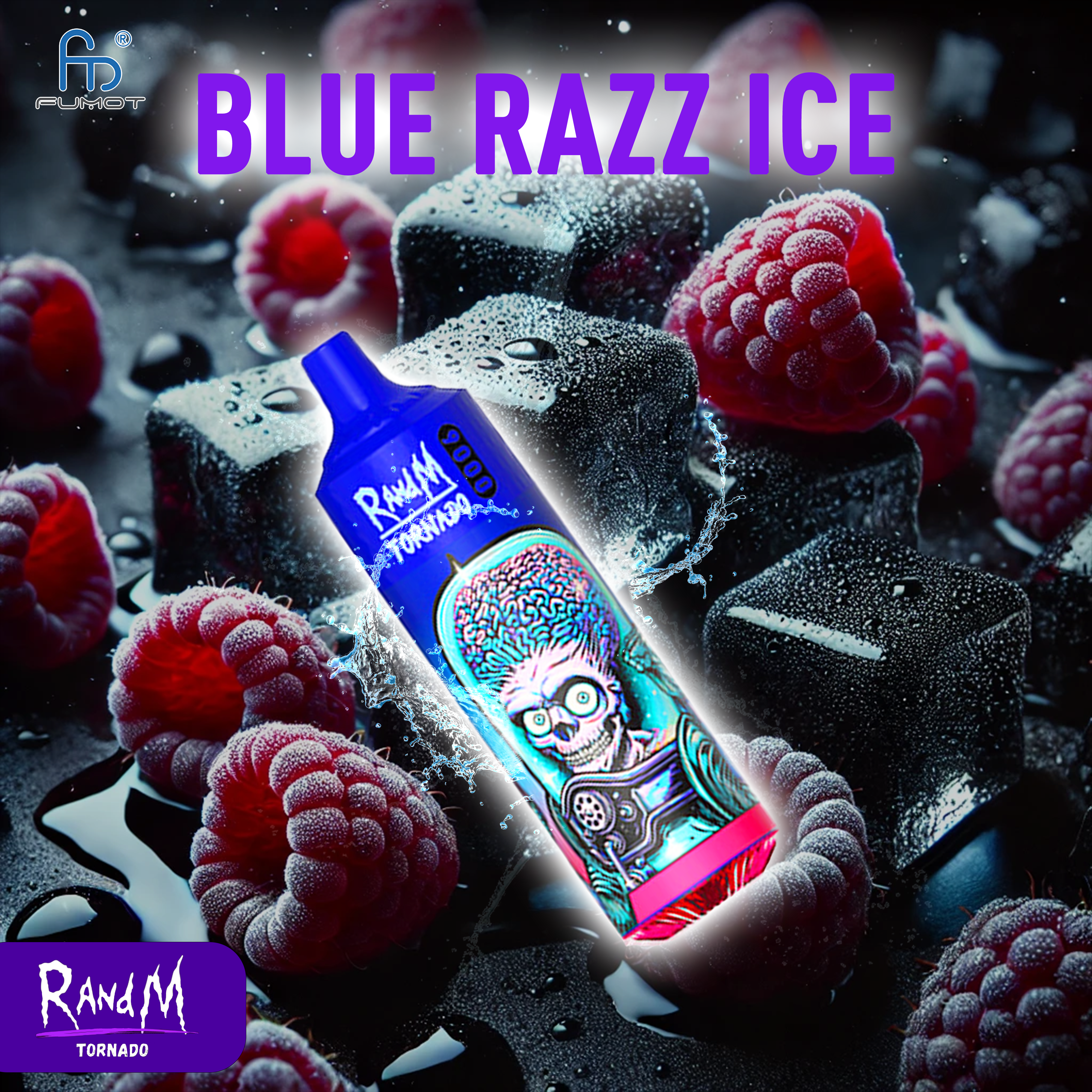 RandM Tornado 9000- Blue Razz Ice