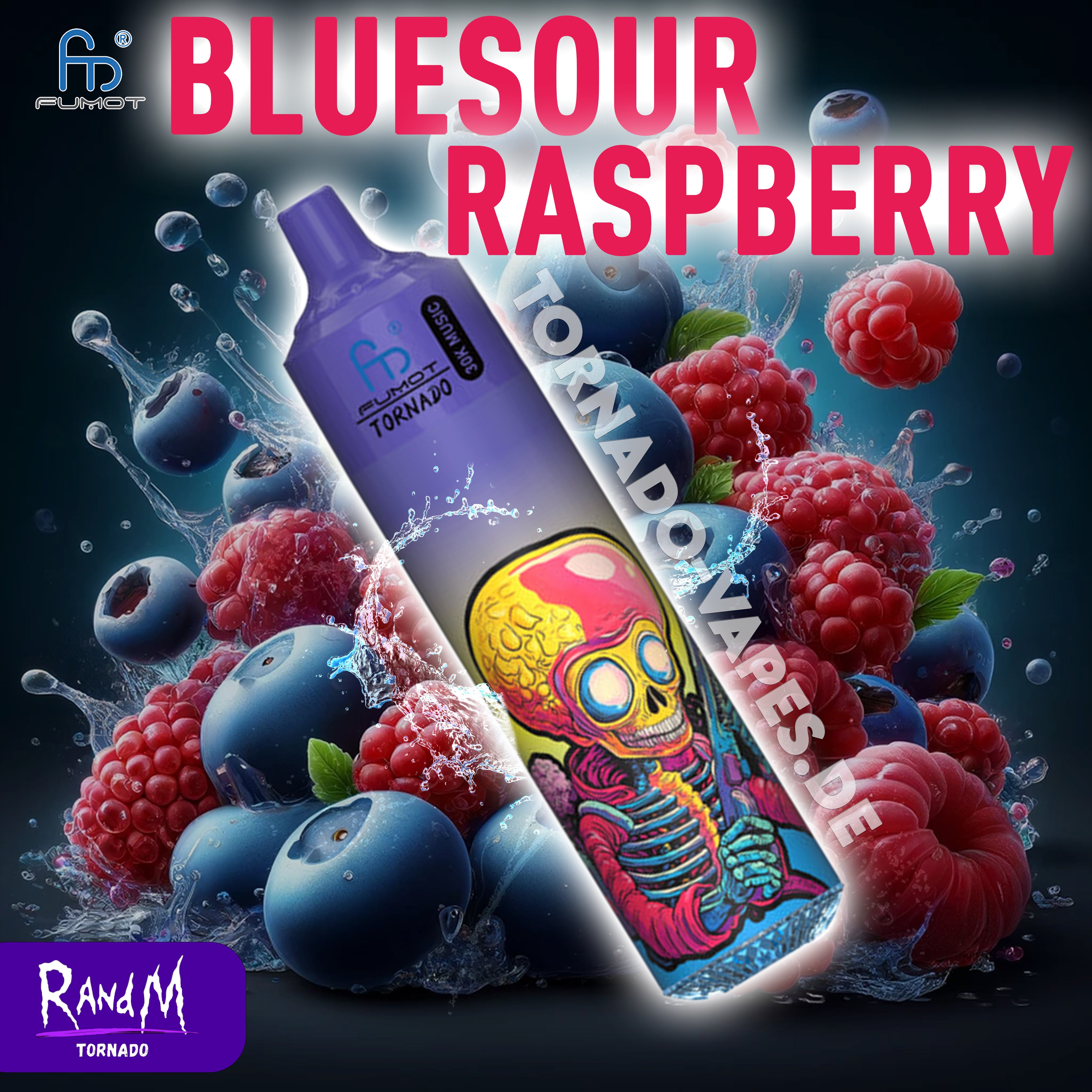 RandM Tornado Vape 30000- Bluesour Raspberry