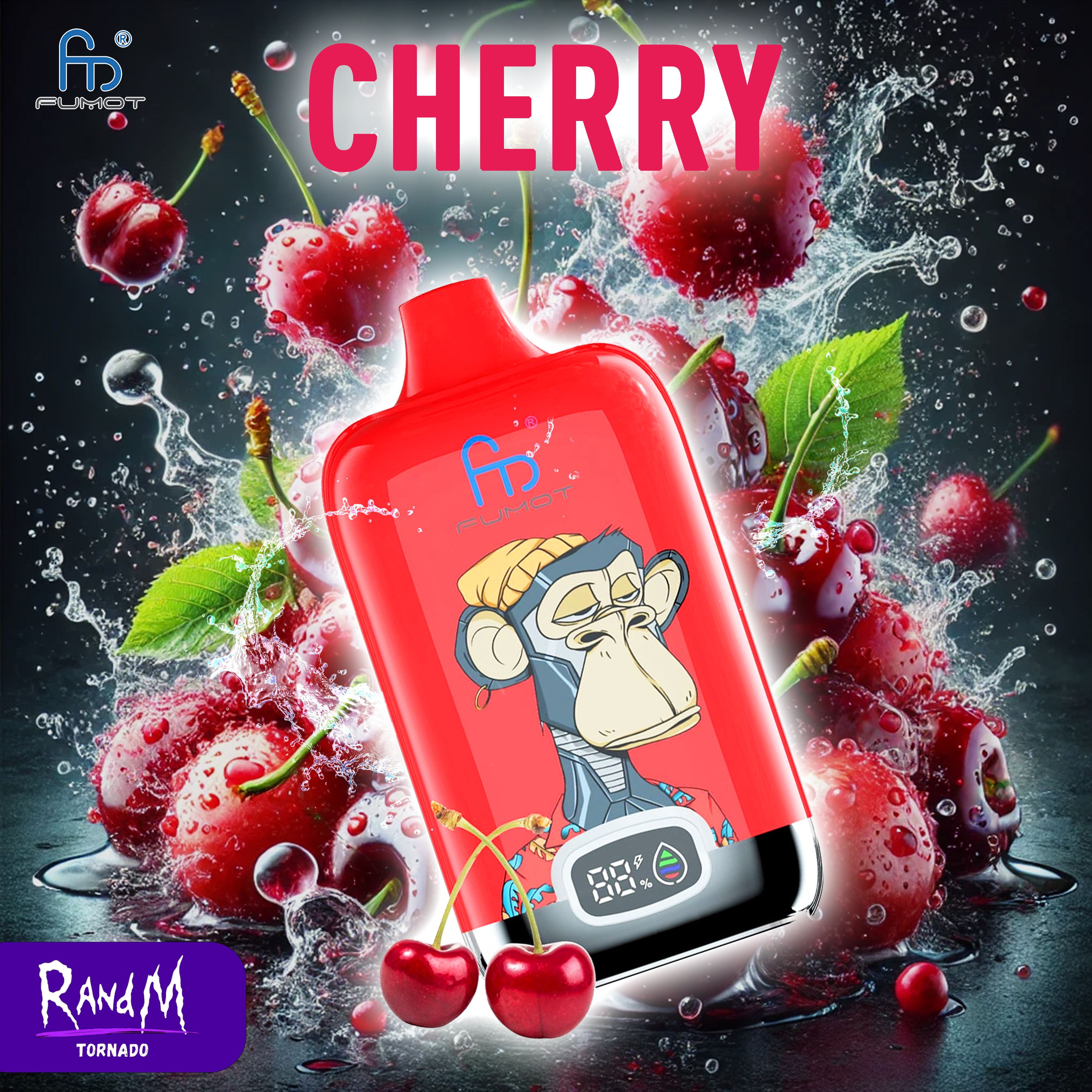 Tornado Fumot 12000 RandM Vape Digital Box 12000- Cherry Tornado Vape Tornado Fumot 12000 RandM Vape Digital Box 12000- Cherry Tornado Vape