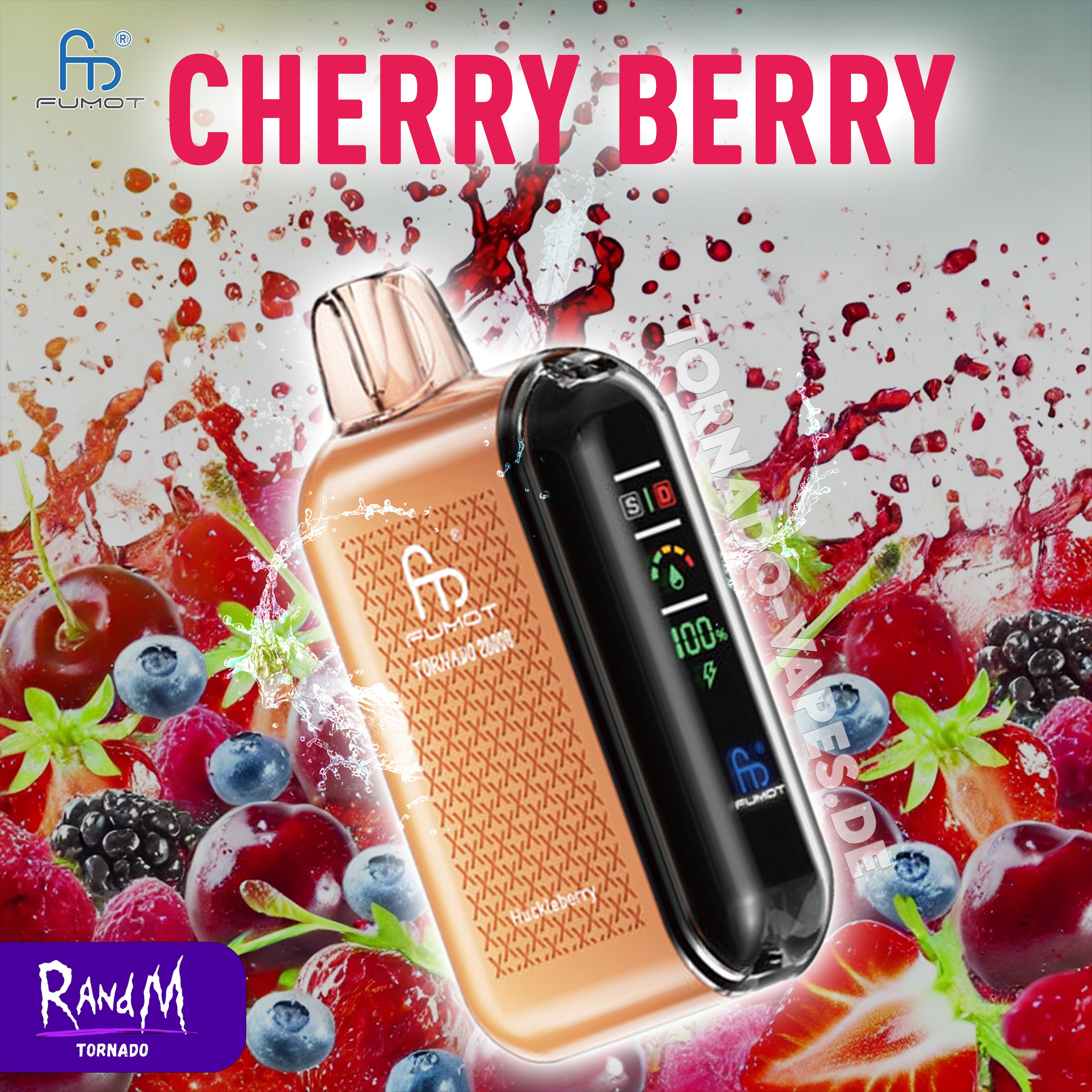 RandM Tornado Vape 20000- Cherry Berry