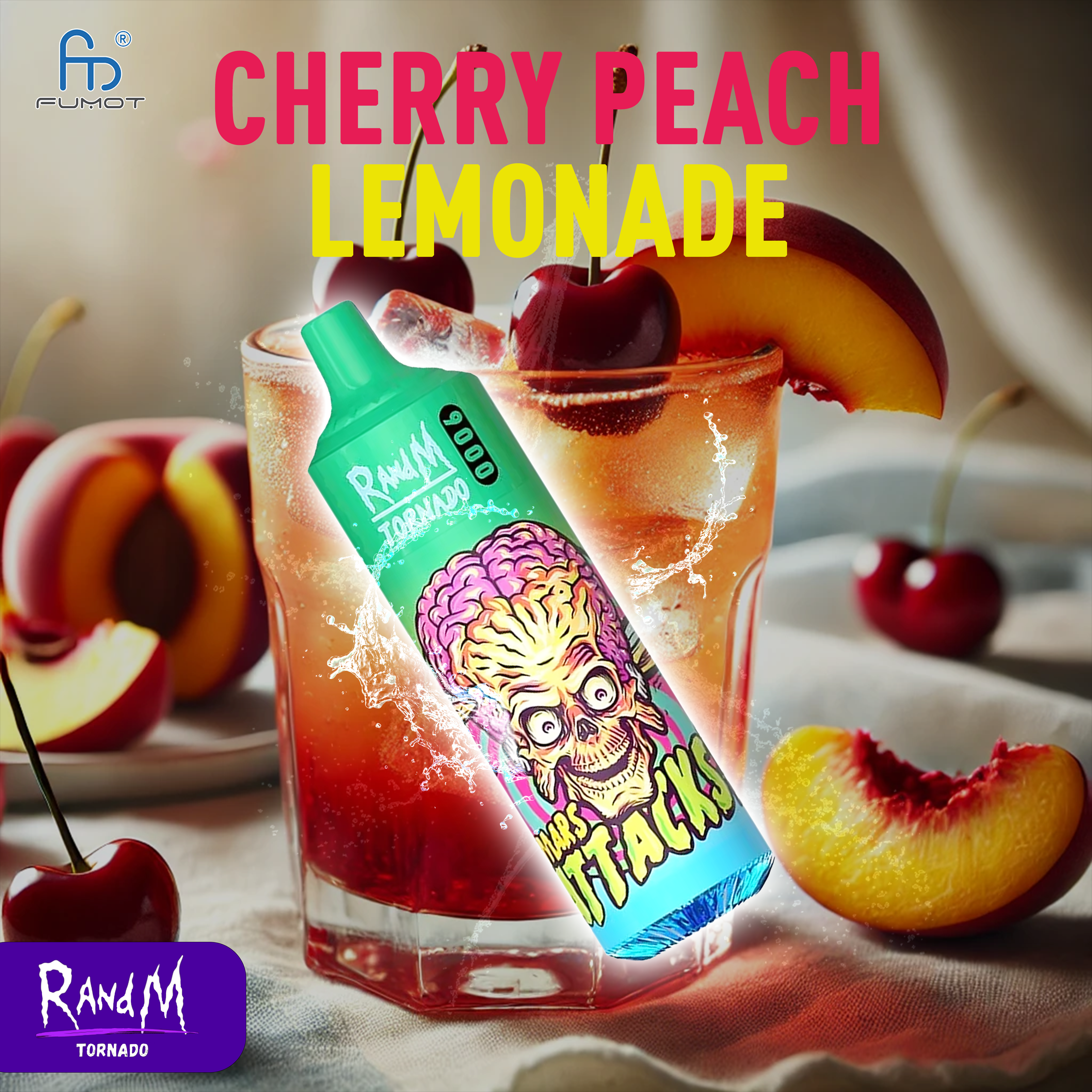 RandM Tornado 9000- Cherry Peach Lemonade