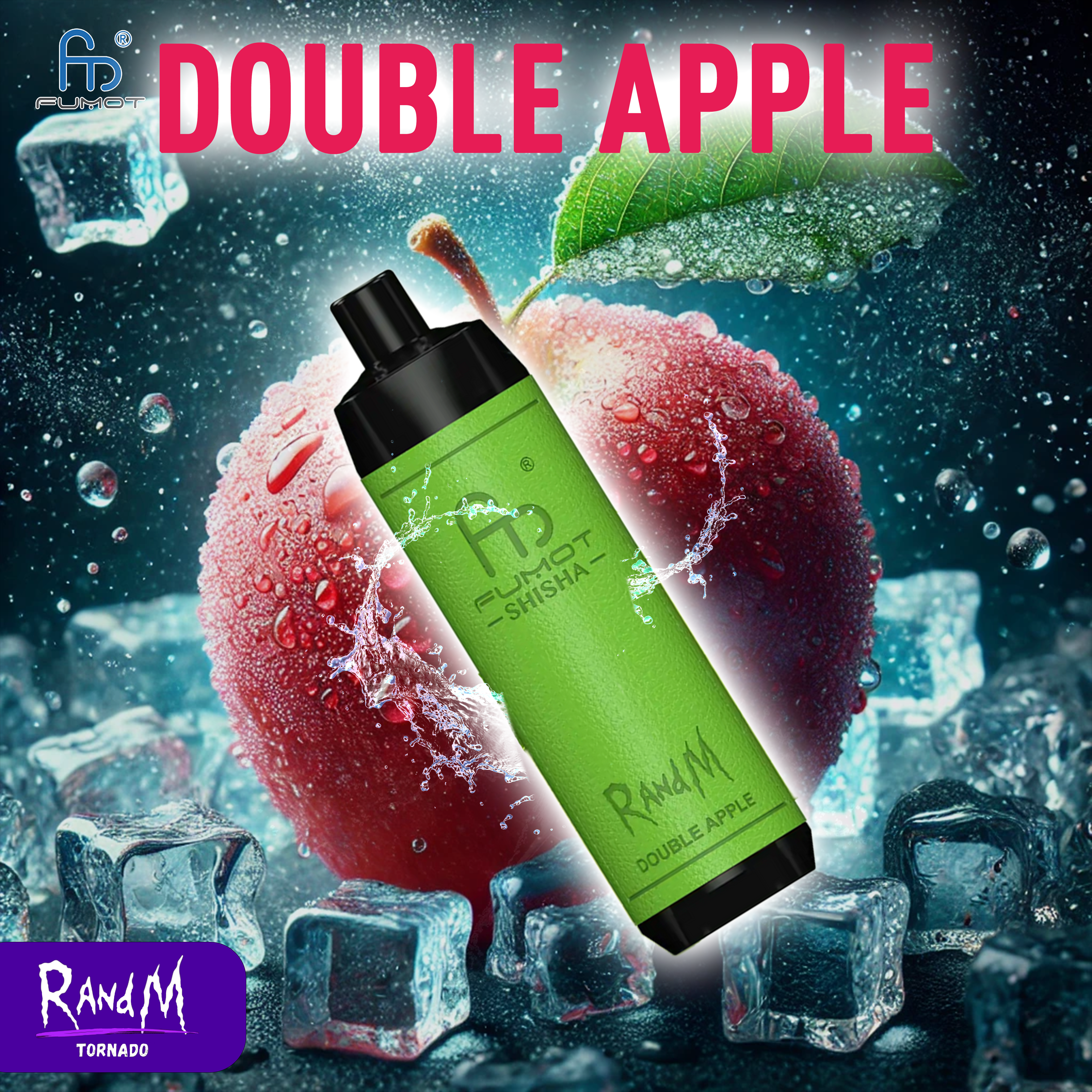 RandM Shisha Vape 10000 Double Apple Tornado Vape RandM Shisha Vape 10000 Double Apple Tornado Vape