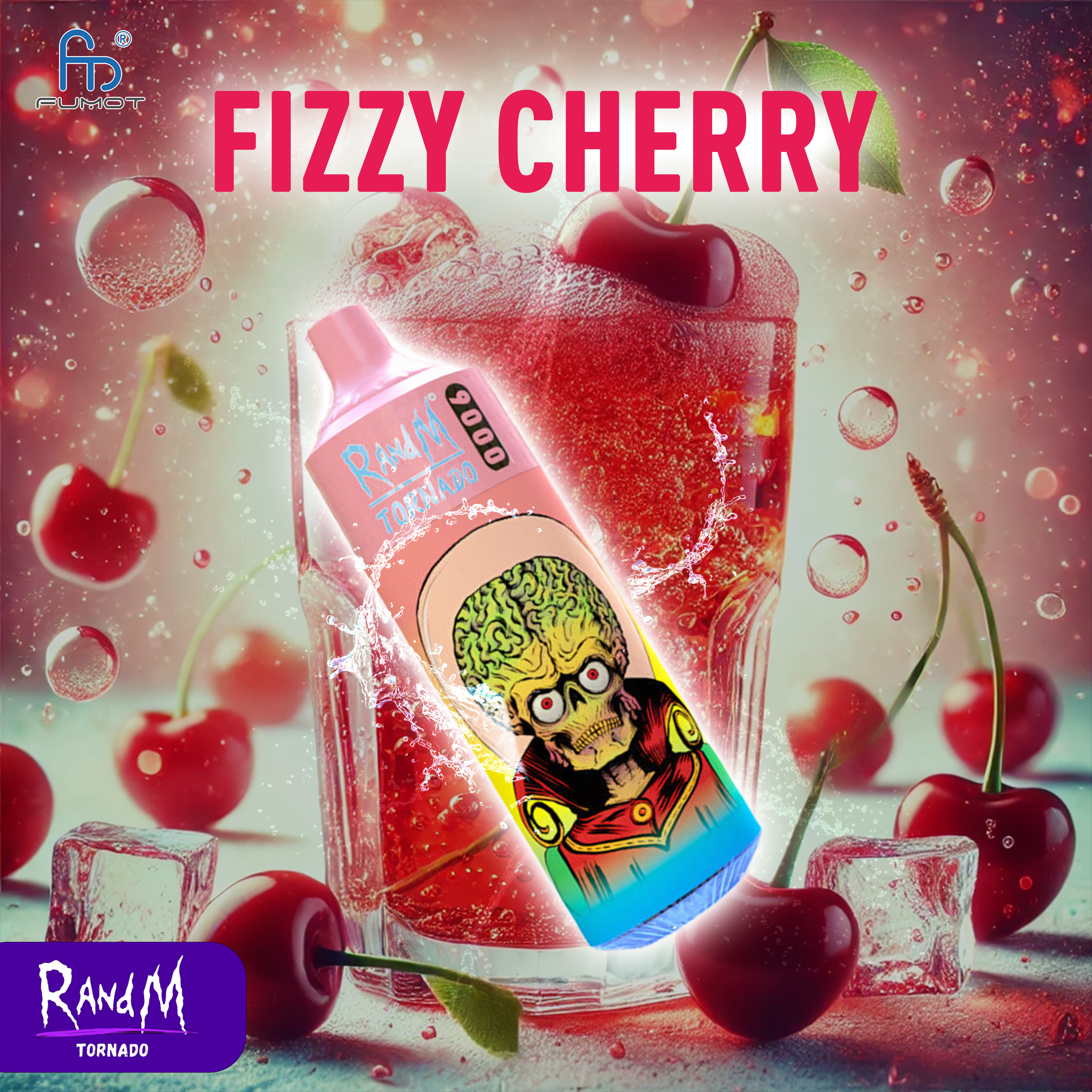 RandM Tornado 9000- Fizzy Cherry Tornado Vape RandM Tornado 9000- Fizzy Cherry Tornado Vape