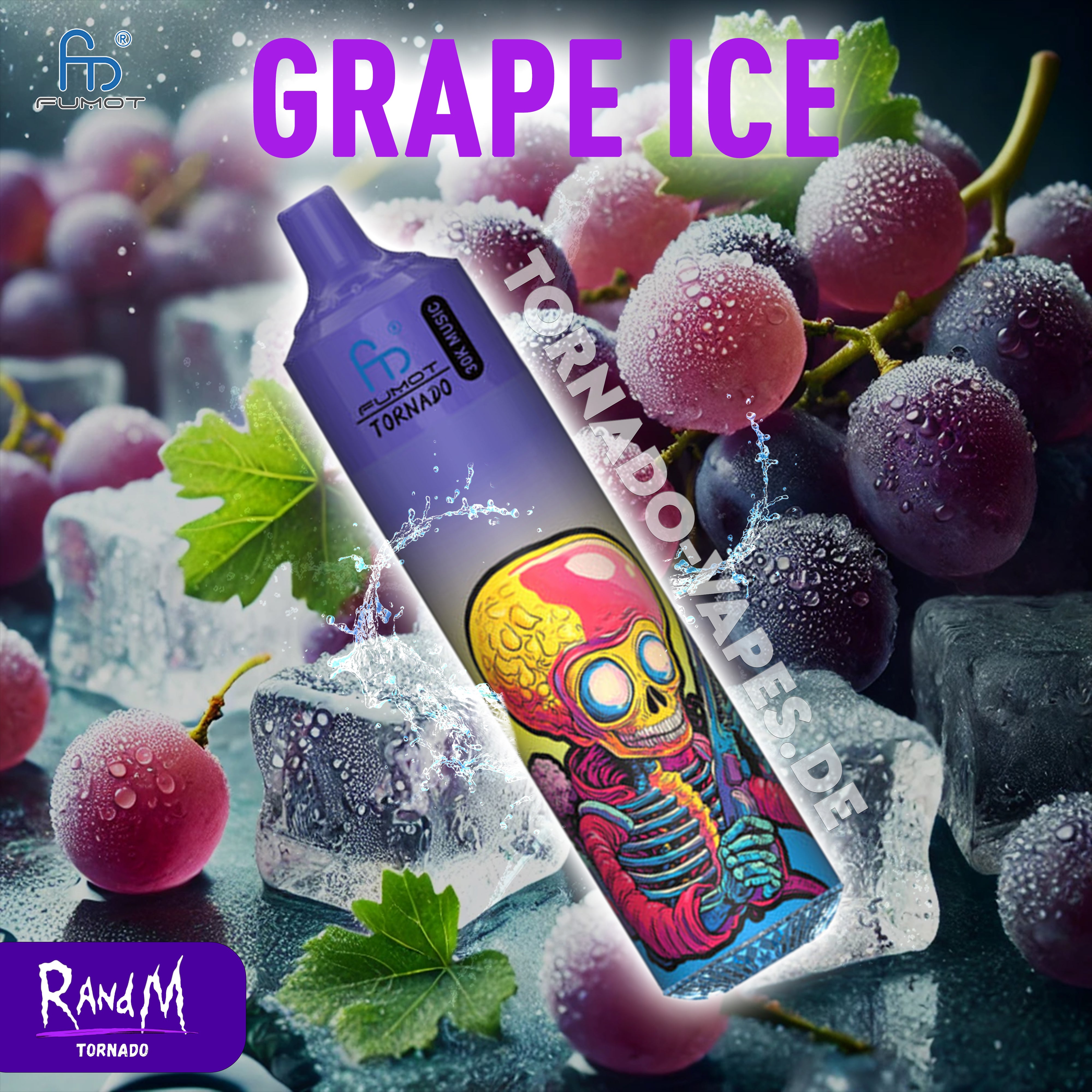 RandM Tornado Vape 30000- Grape Ice RandM Tornado Vape 30000- Grape Ice