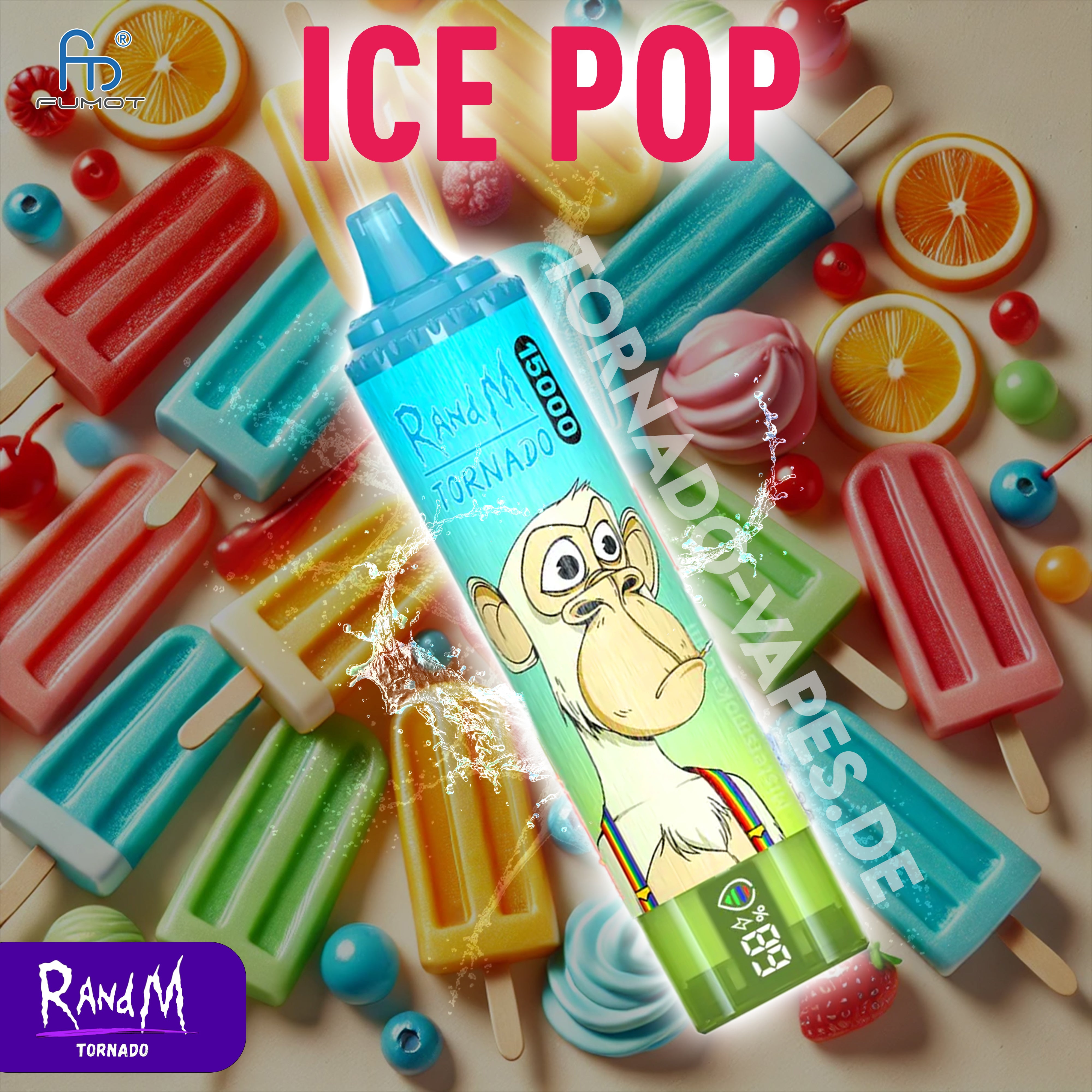 Ice Pop Tornado Vape RandM Tornado Vape 15000- Ice Pop Ice Pop Tornado Vape RandM Tornado Vape 15000- Ice Pop