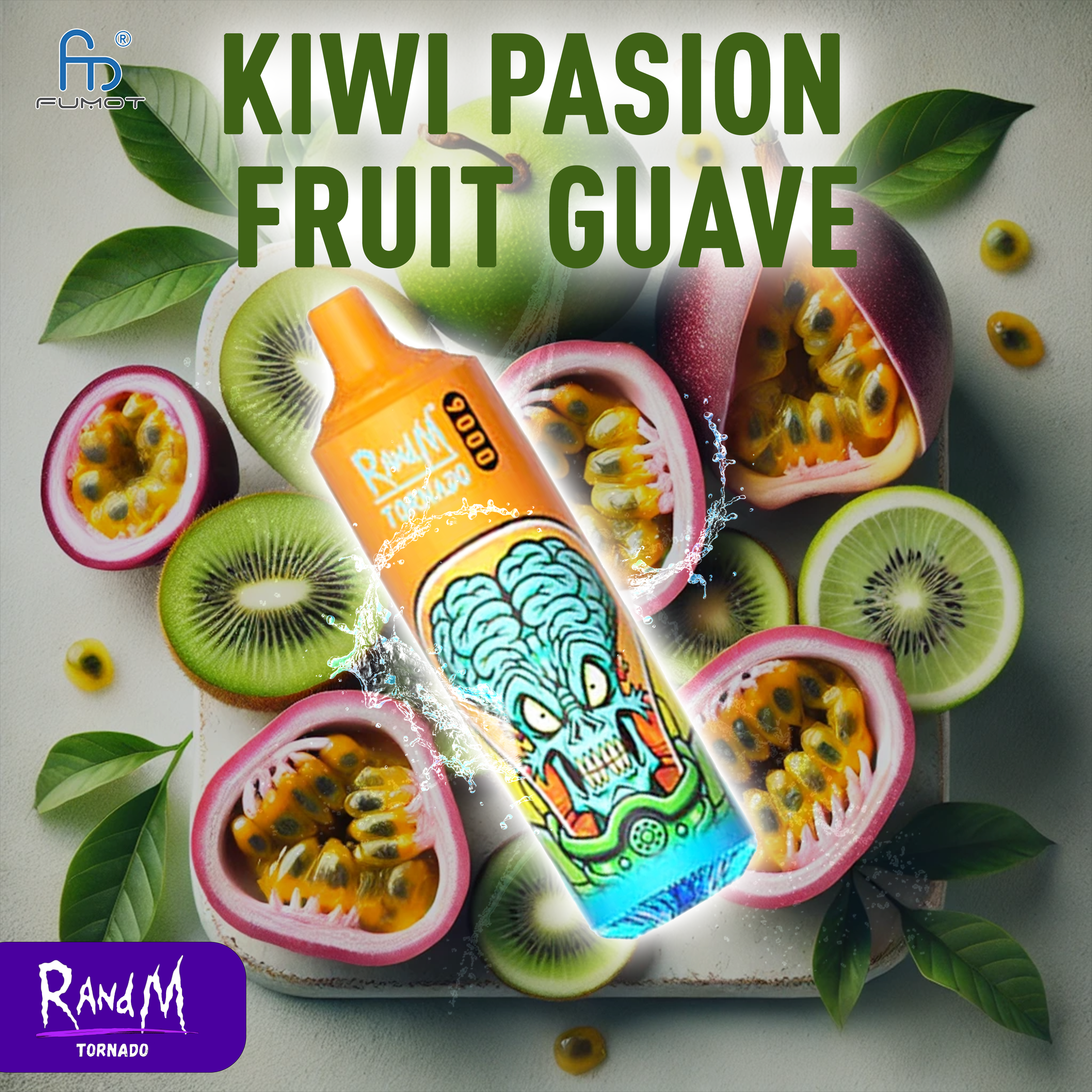 RandM Tornado 9000- Kiwi Passion Fruit Guave