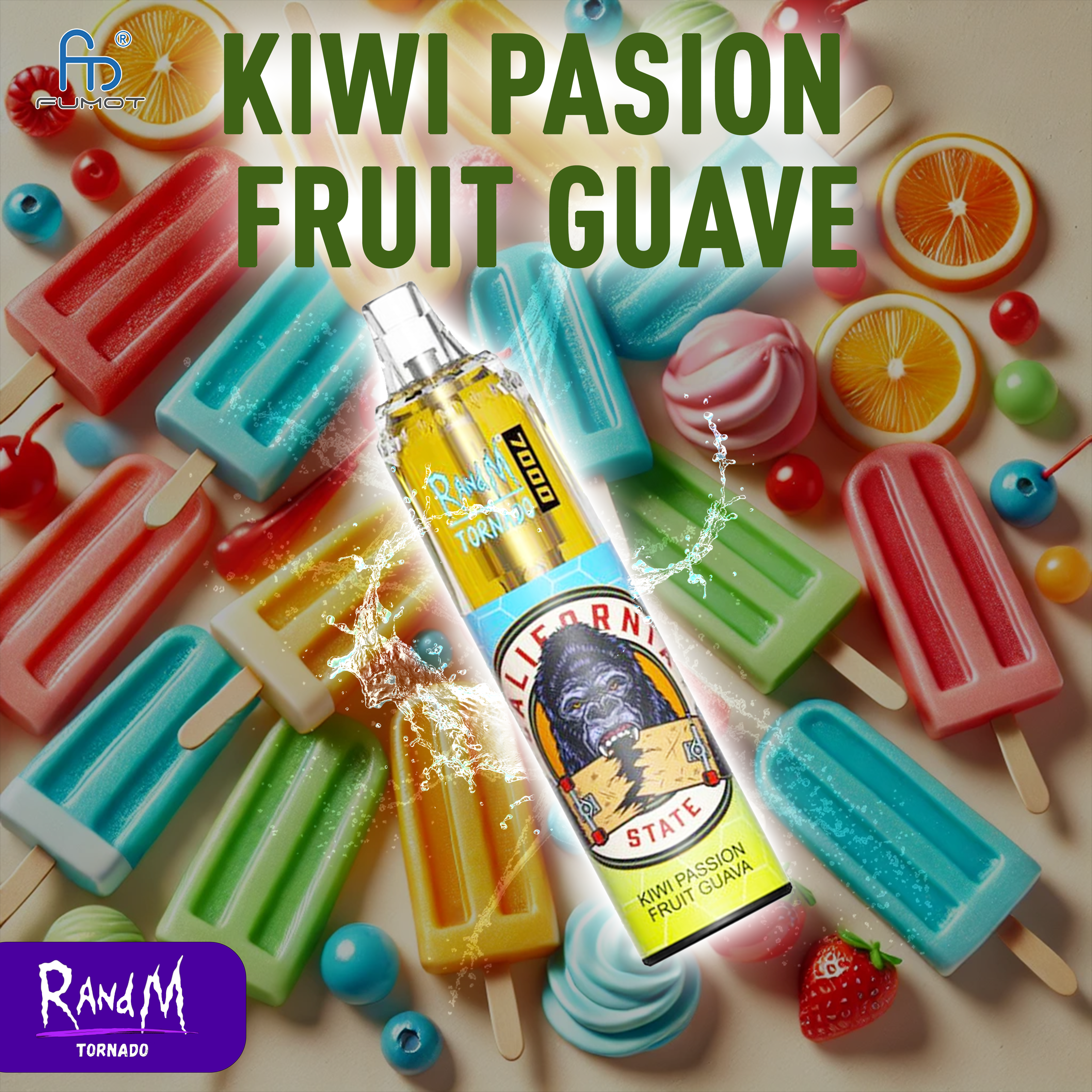 RandM Tornado 7000- Kiwi Passion Fruit Guava