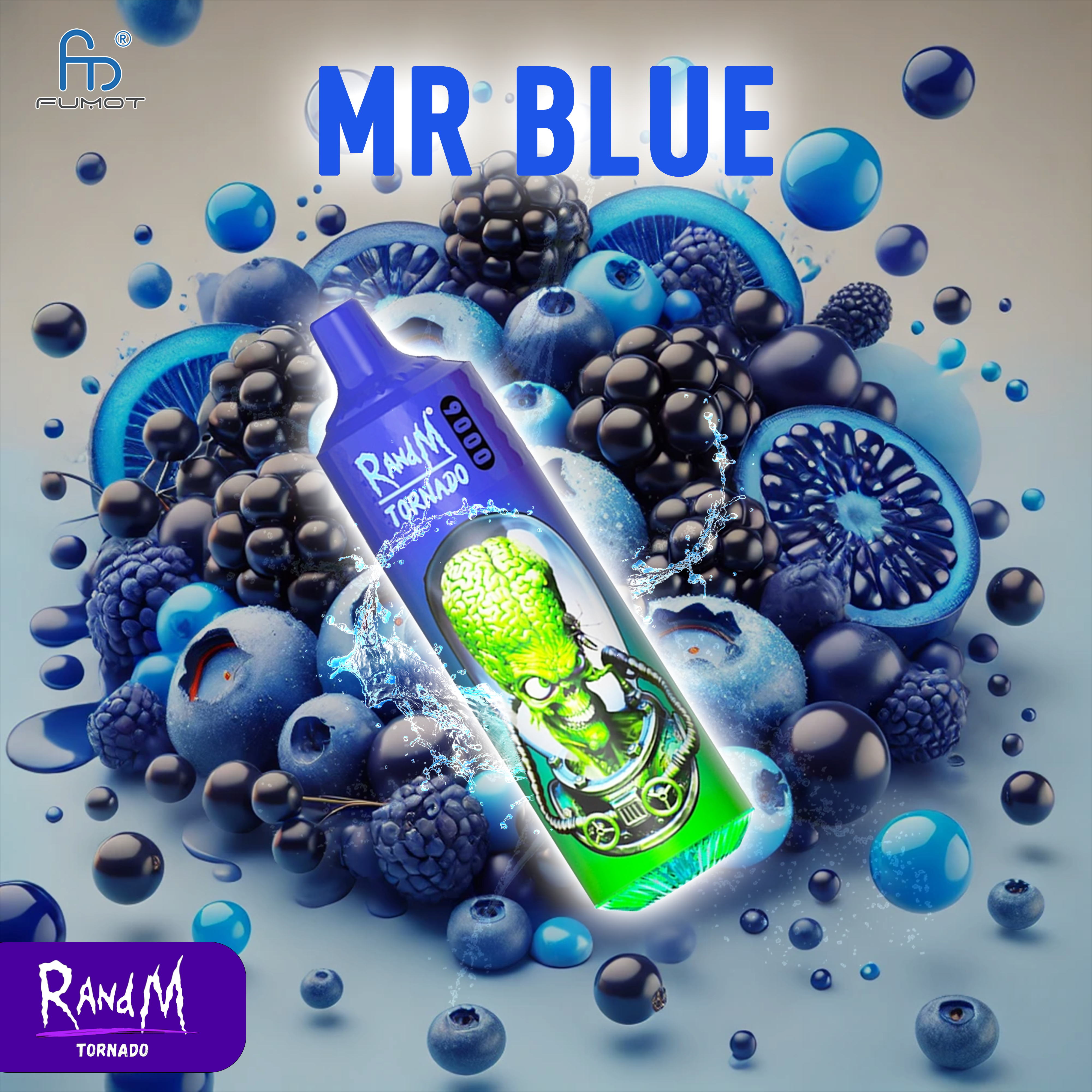 RandM Tornado 9000- Mr Blue Tornado Vape RandM Tornado 9000- Mr Blue Tornado Vape