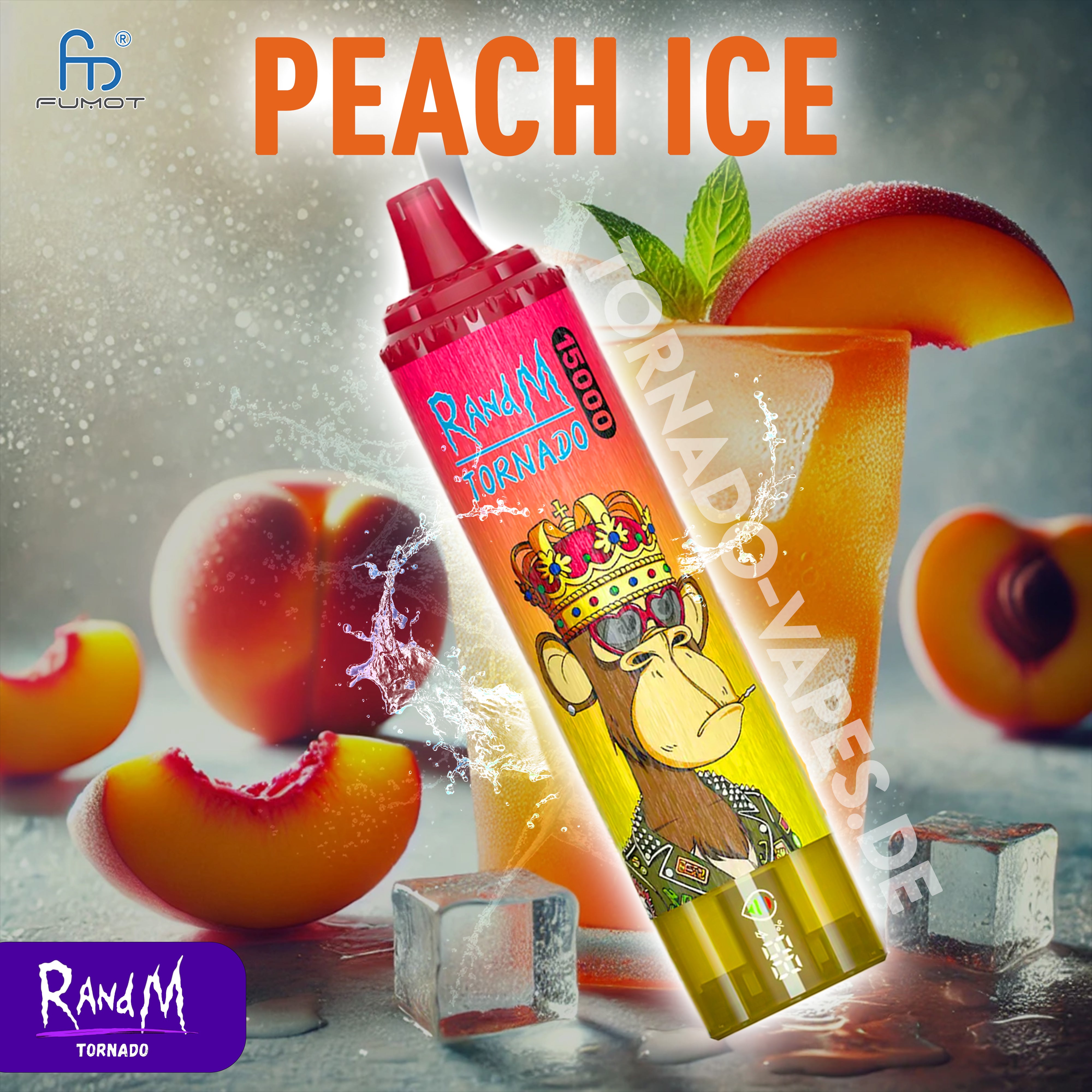 RandM Tornado Vape 15000- Peach Ice