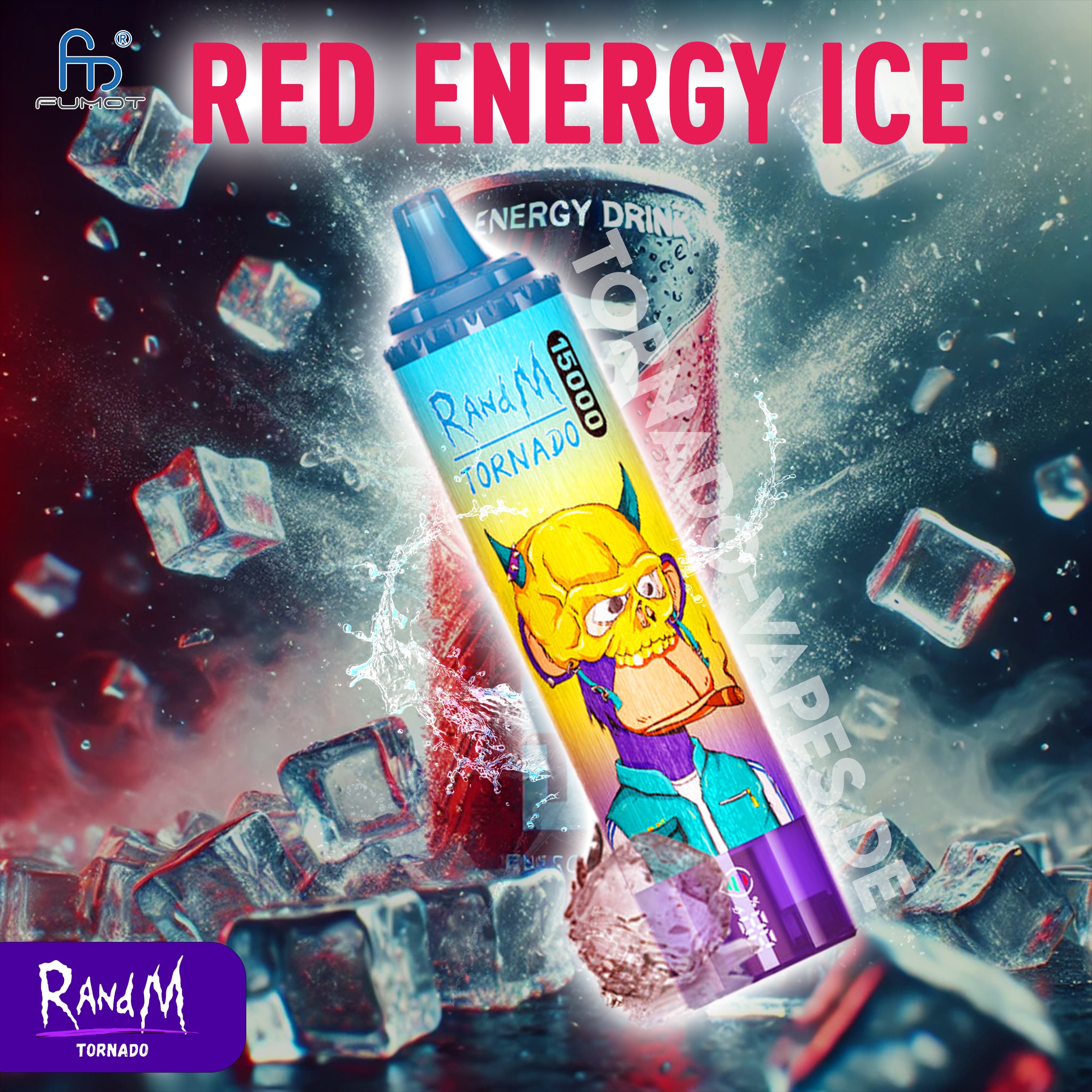 RandM Tornado Vape 15000- Red Energy Ice RandM Tornado Vape 15000- Red Energy Ice