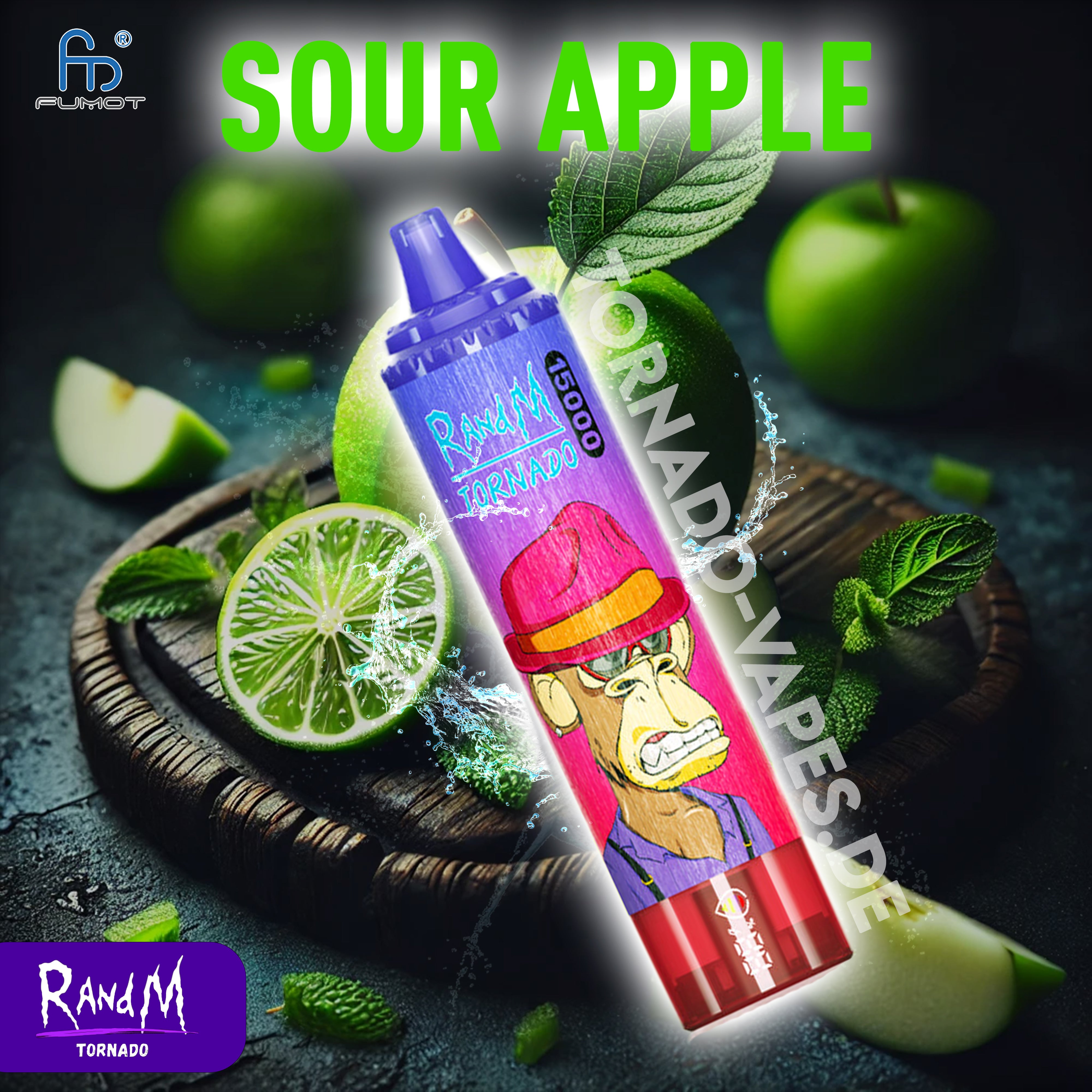 RandM Tornado Vape 15000- Sour Apple