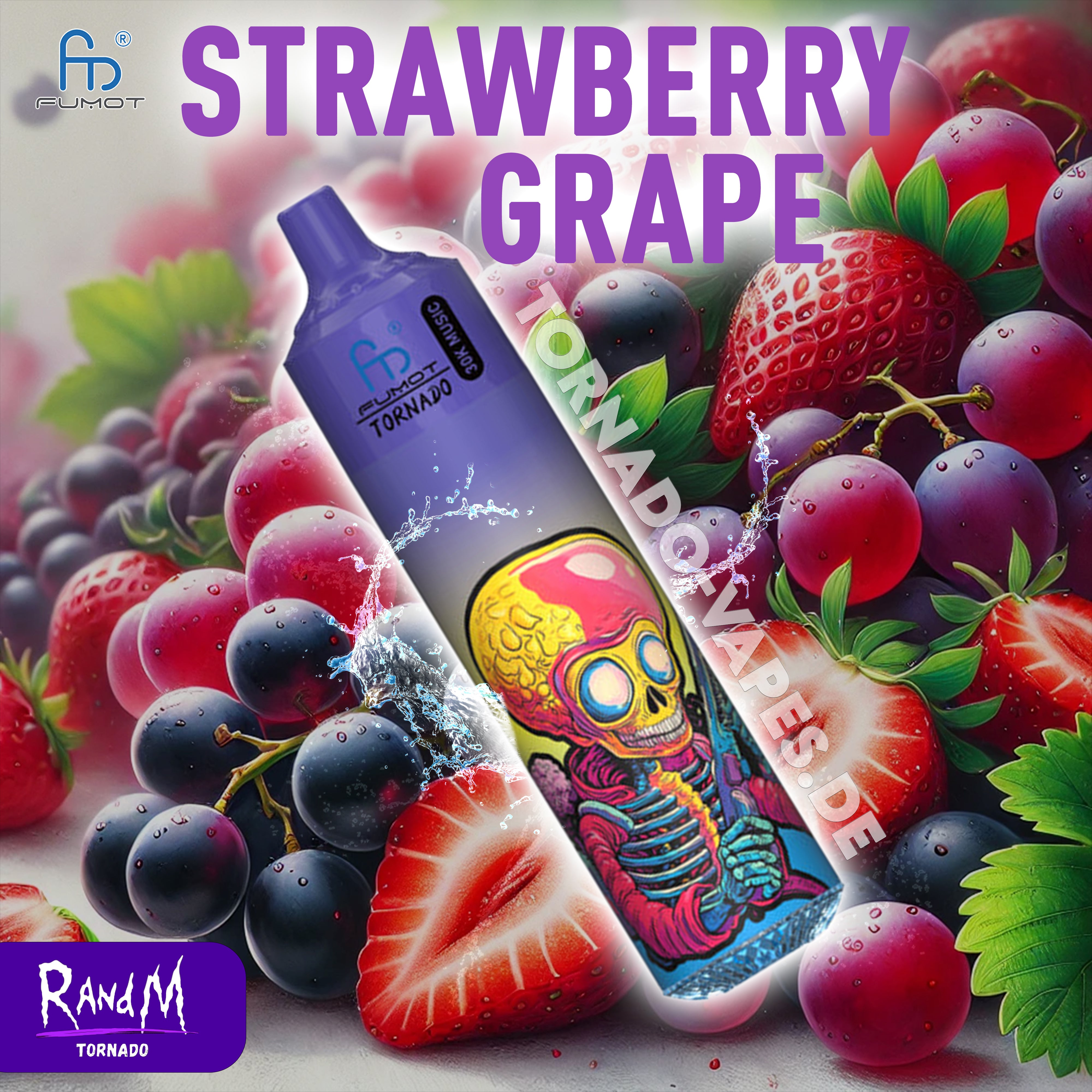 RandM Tornado Vape 30000- Strawberry Grape