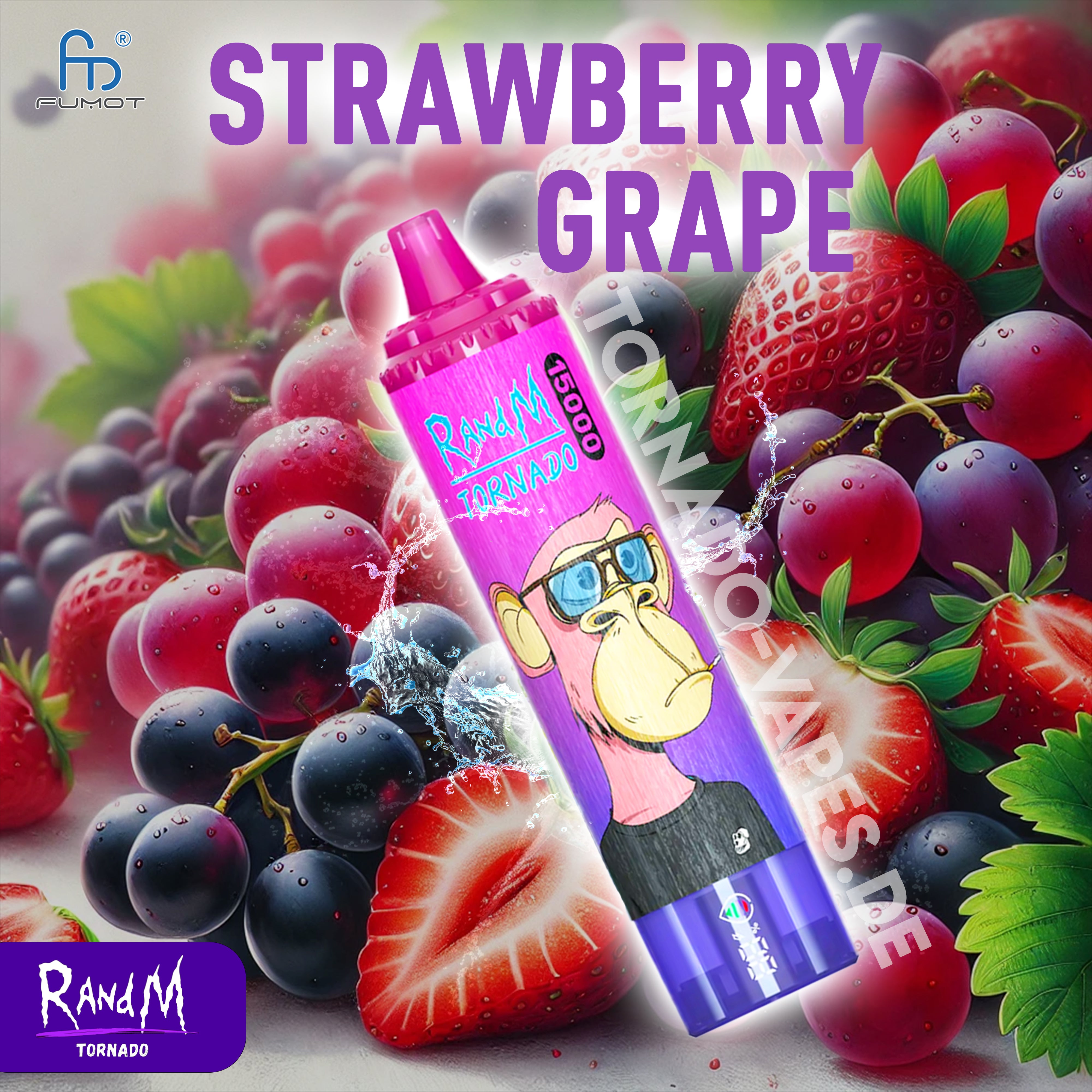 RandM Tornado Vape 15000- Strawberry Grape