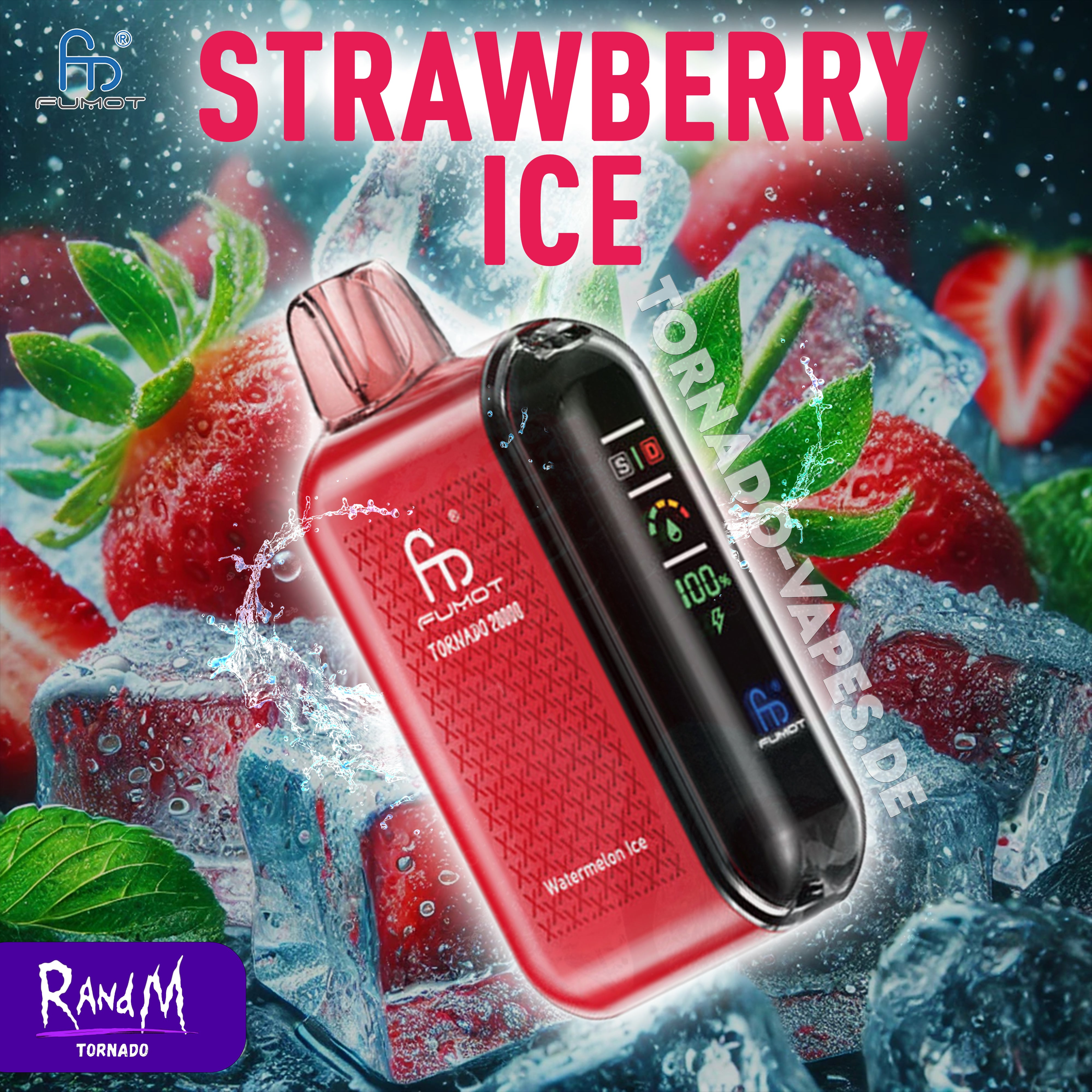 NEU RandM Tornado Vape 20000- Strawberry Ice NEU RandM Tornado Vape 20000- Strawberry Ice