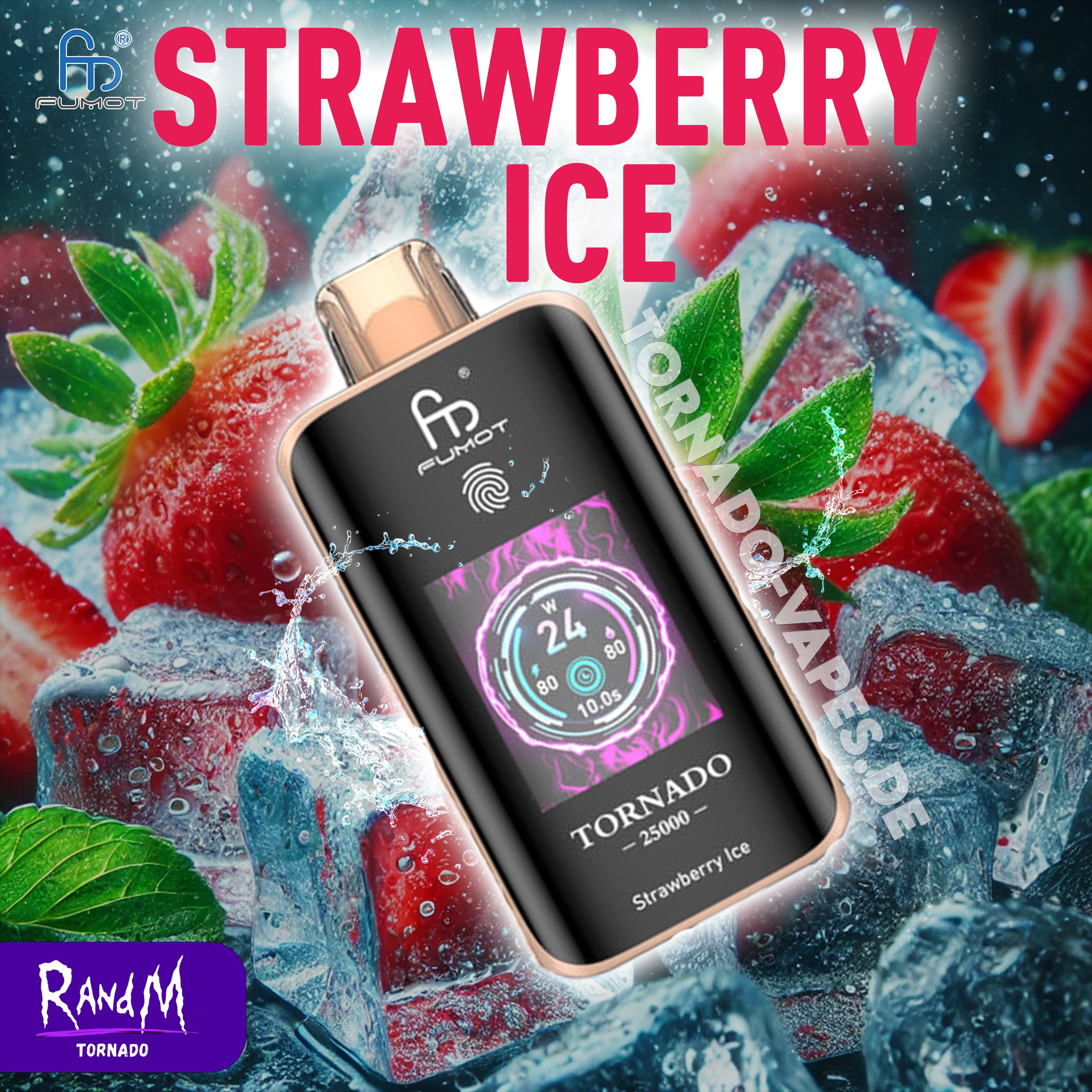 RandM Tornado Vape 25000- Strawberry Ice