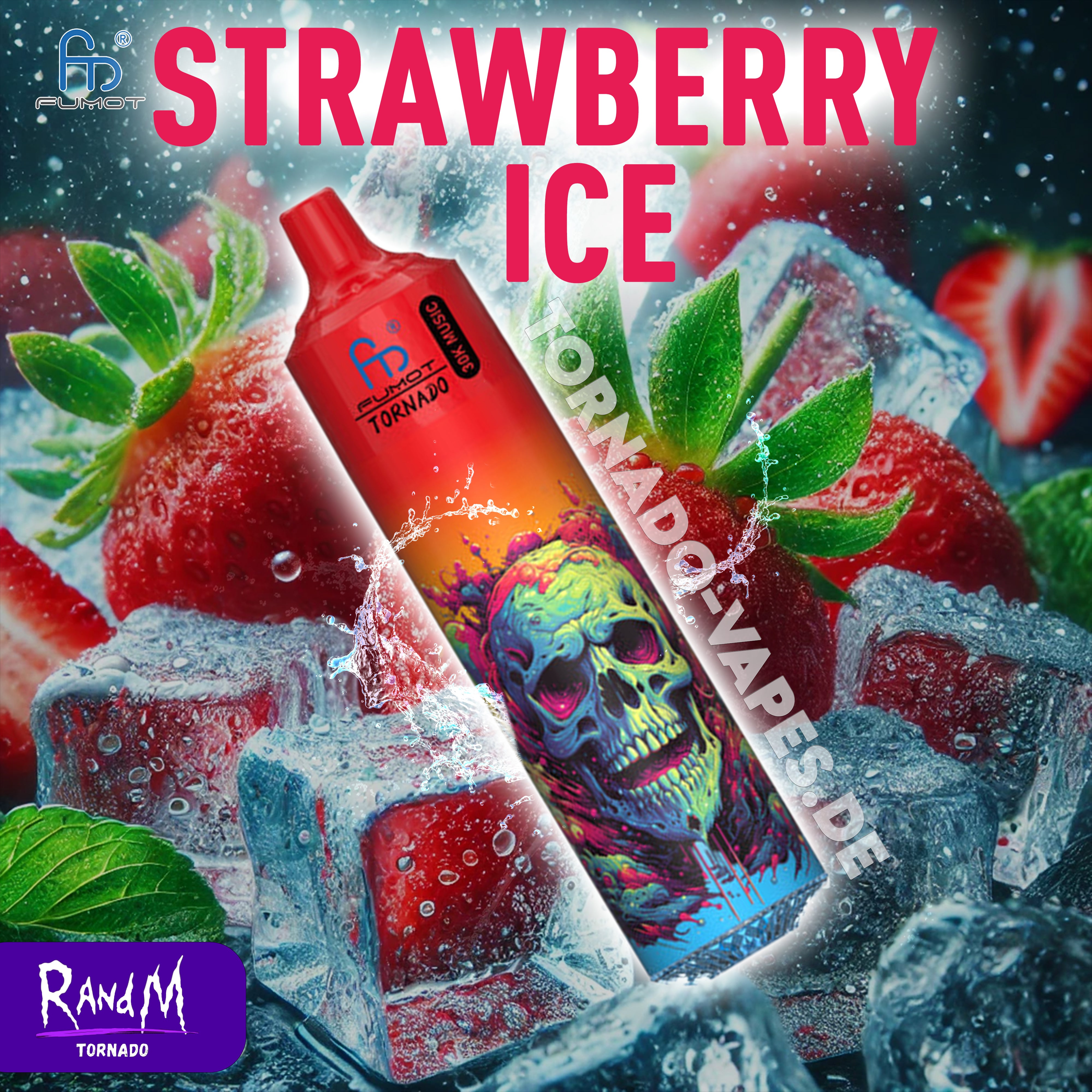 RandM Tornado Vape 30000- Strawberry Ice
