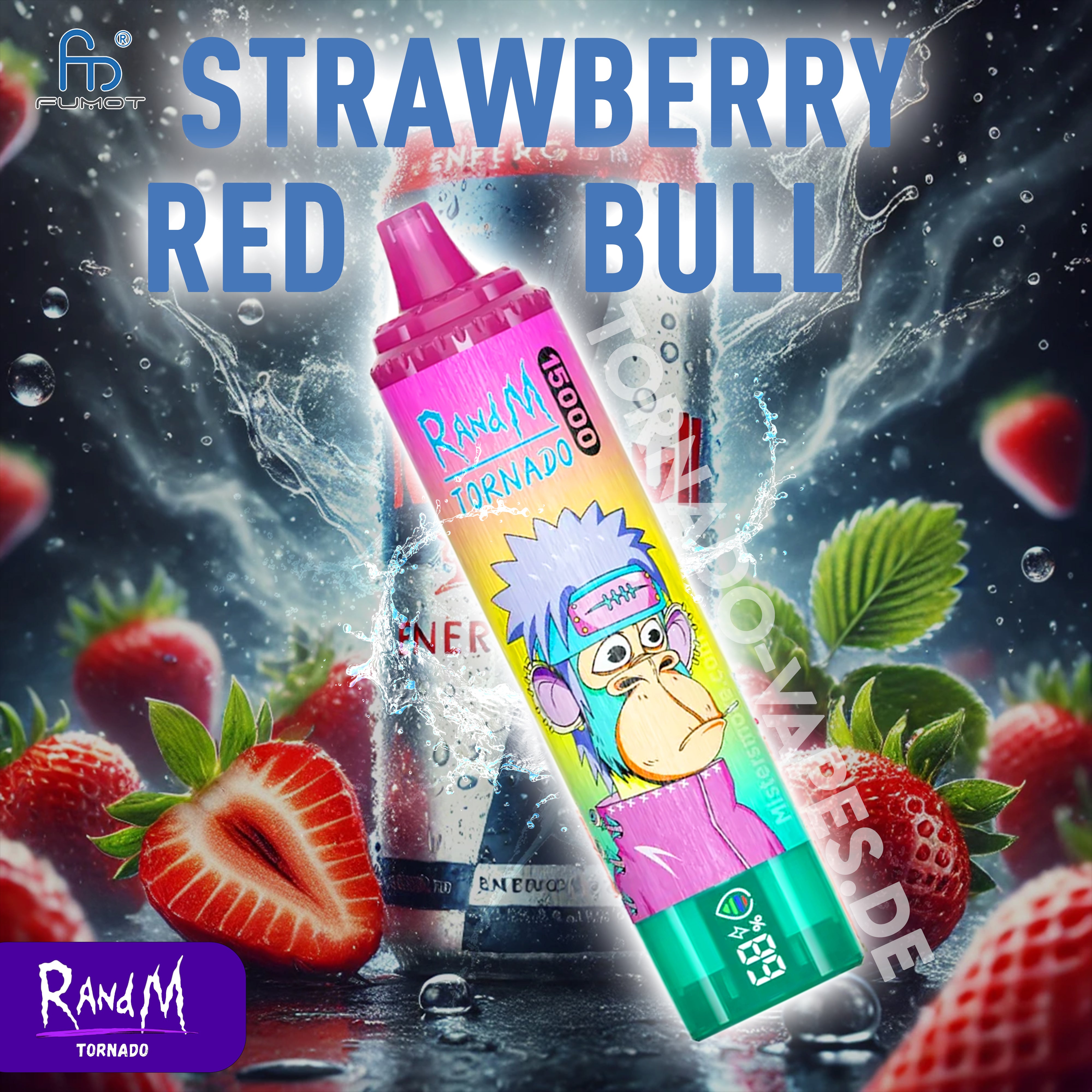 TORNADO RandM Vape 15000 Strawberry Red Bull