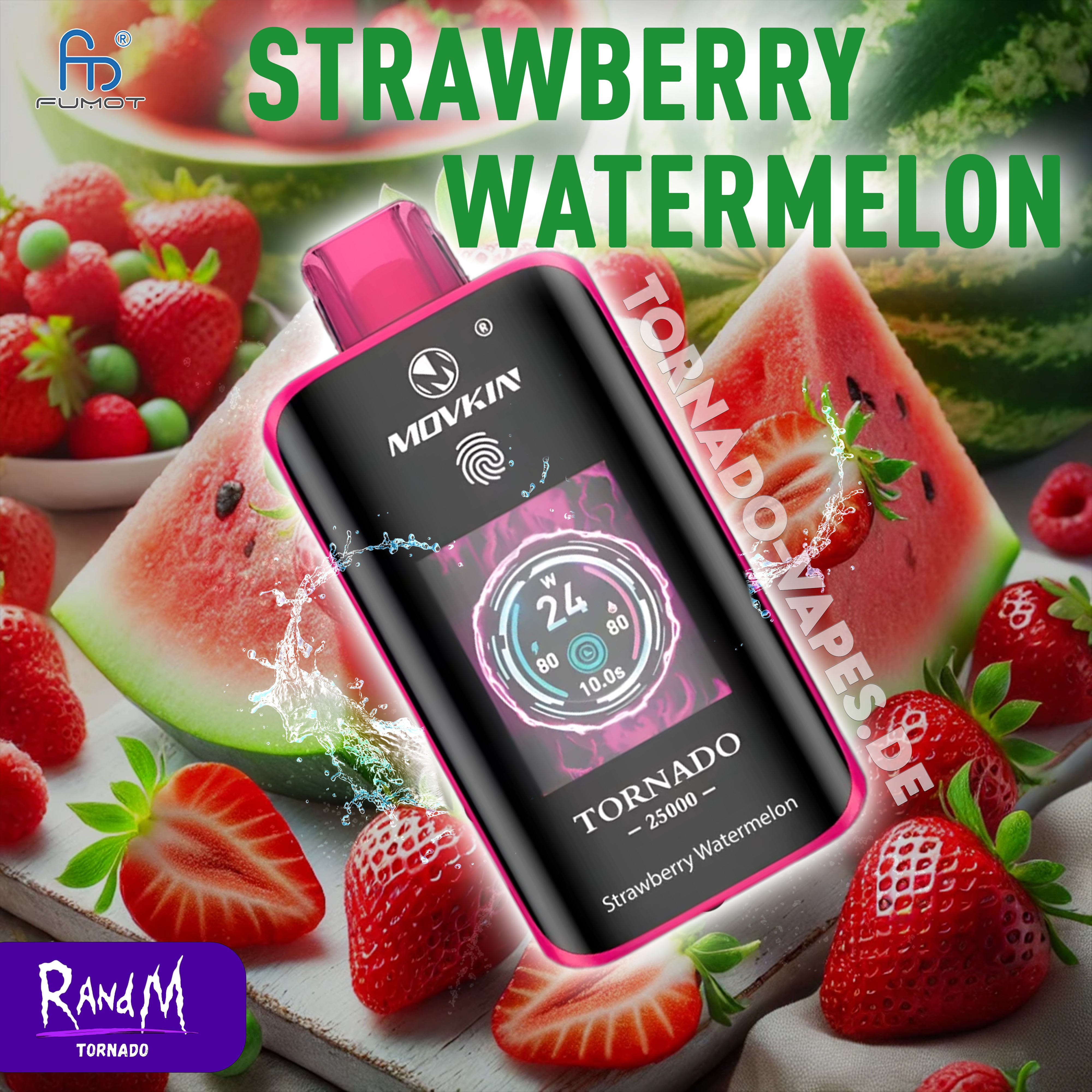RandM Tornado Vape 25000- Strawberry Watermelon