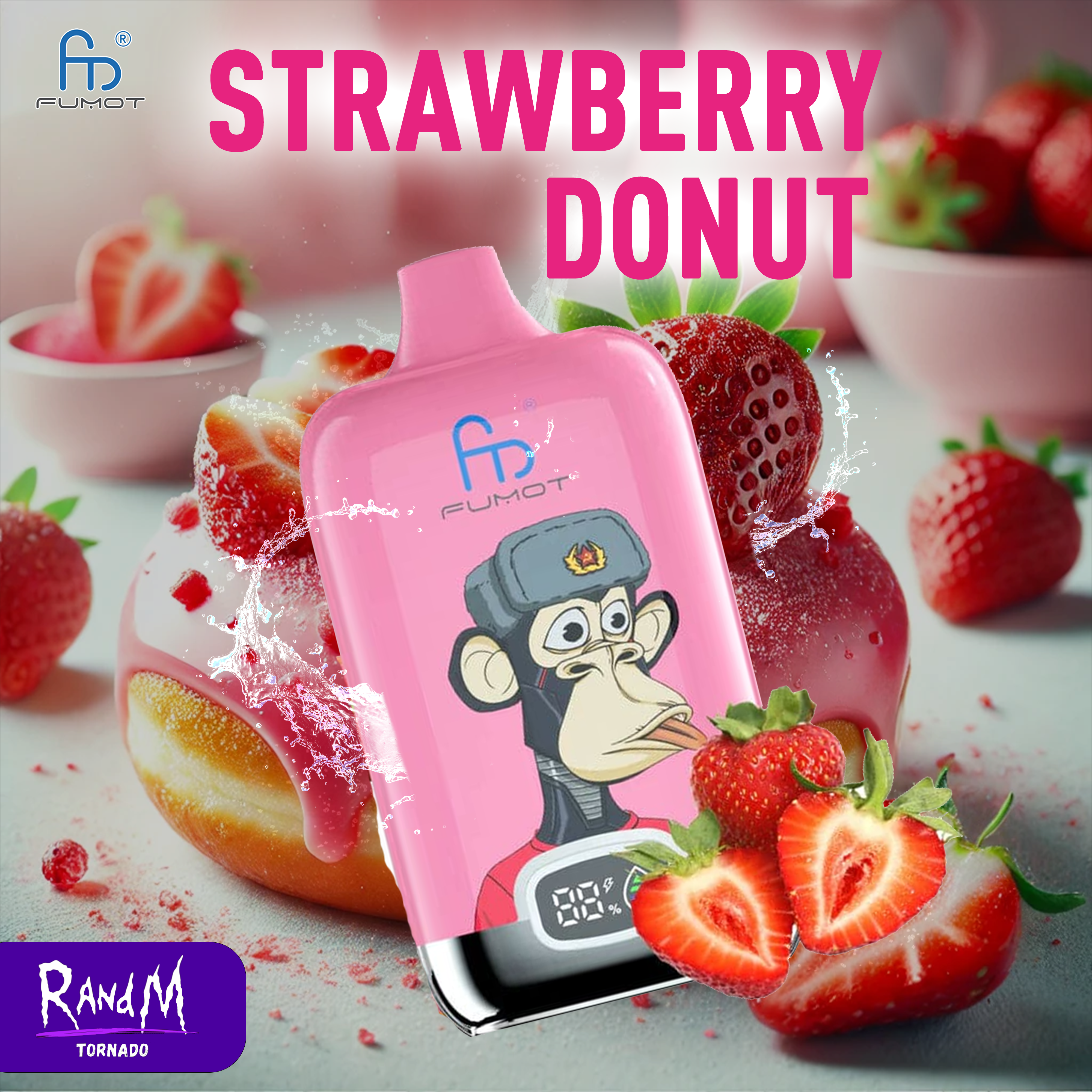 Randm Tornado 7000 Strawberry Donut RandM Vape Digital Box 12000- Strawberry Donut Tornado Vape Randm Tornado 7000 Strawberry Donut RandM Vape Digital Box 12000- Strawberry Donut Tornado Vape