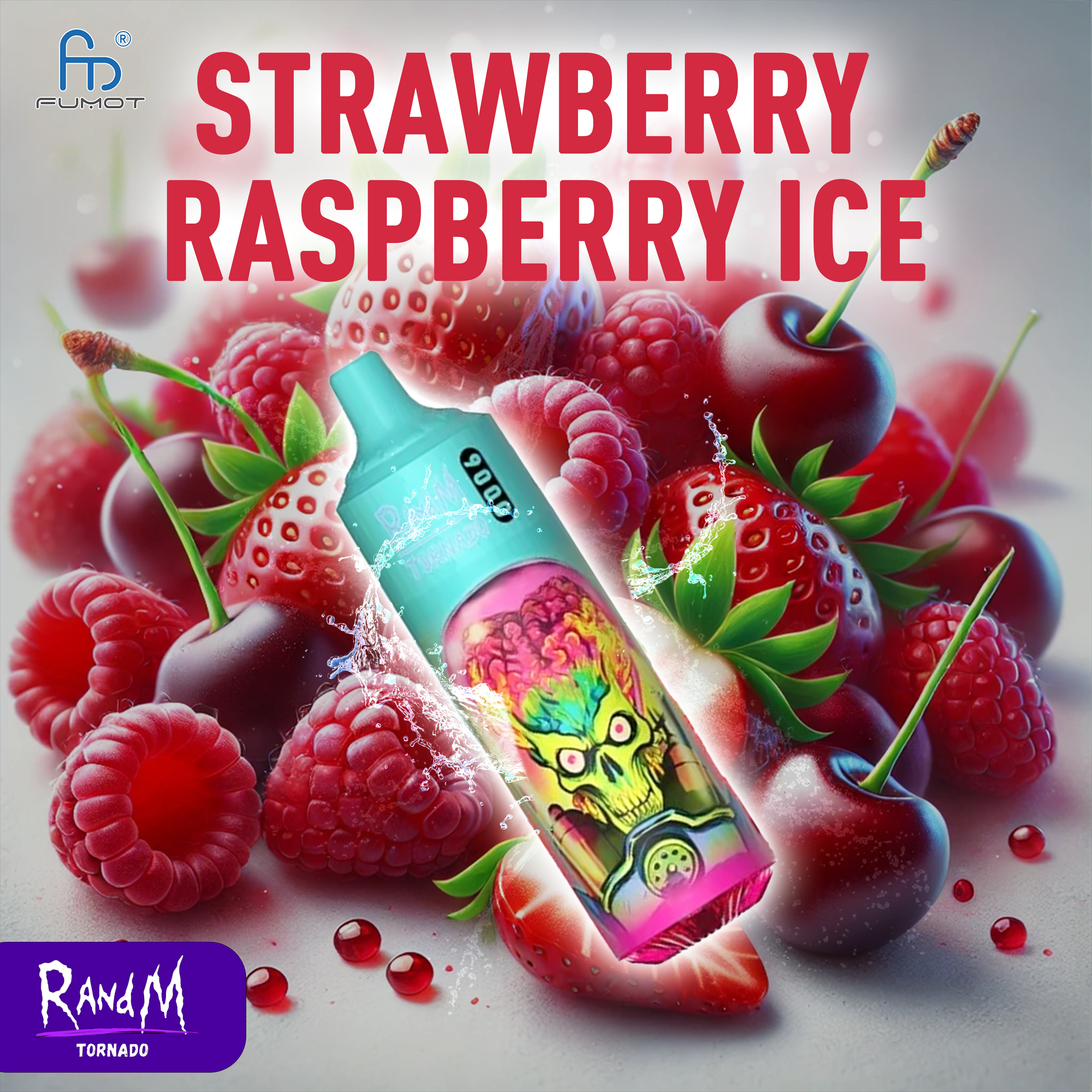 RandM Tornado 9000- Strawberry Raspberry Ice Tornado Vape RandM Tornado 9000- Strawberry Raspberry Ice Tornado Vape